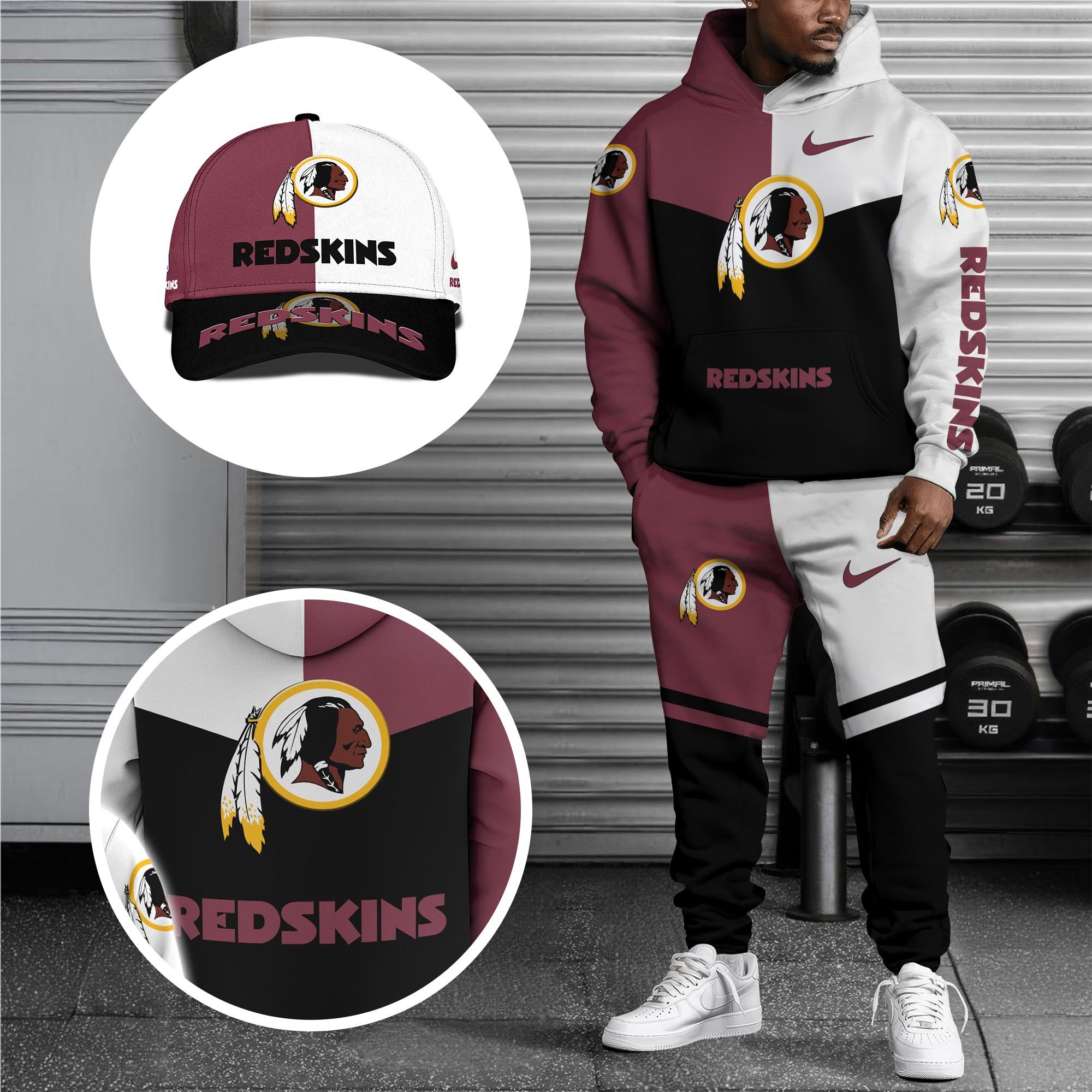 Alternative view of Washington Redskins Combo Hoodie , Sweatpants And Cap, Sport Team Hoodie, Sport Gift For Fans ETRG-07302946