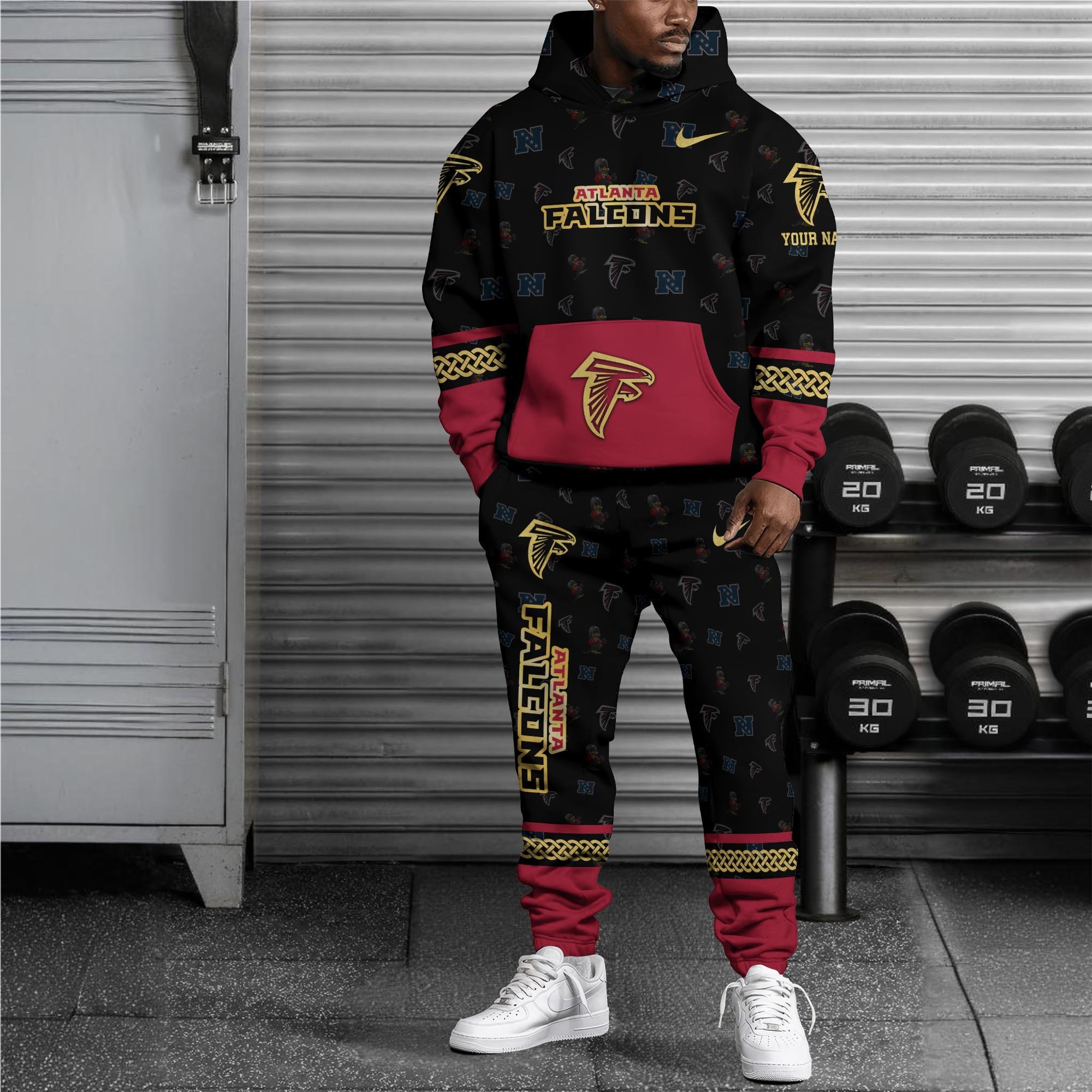 Alternative view of Atlanta Falcons Hoodie And Sweatpant Set Custom Your name, Sport Hoodie And Sweatpant Set, Sport Gifts For Fan EHIVM-08123118N
