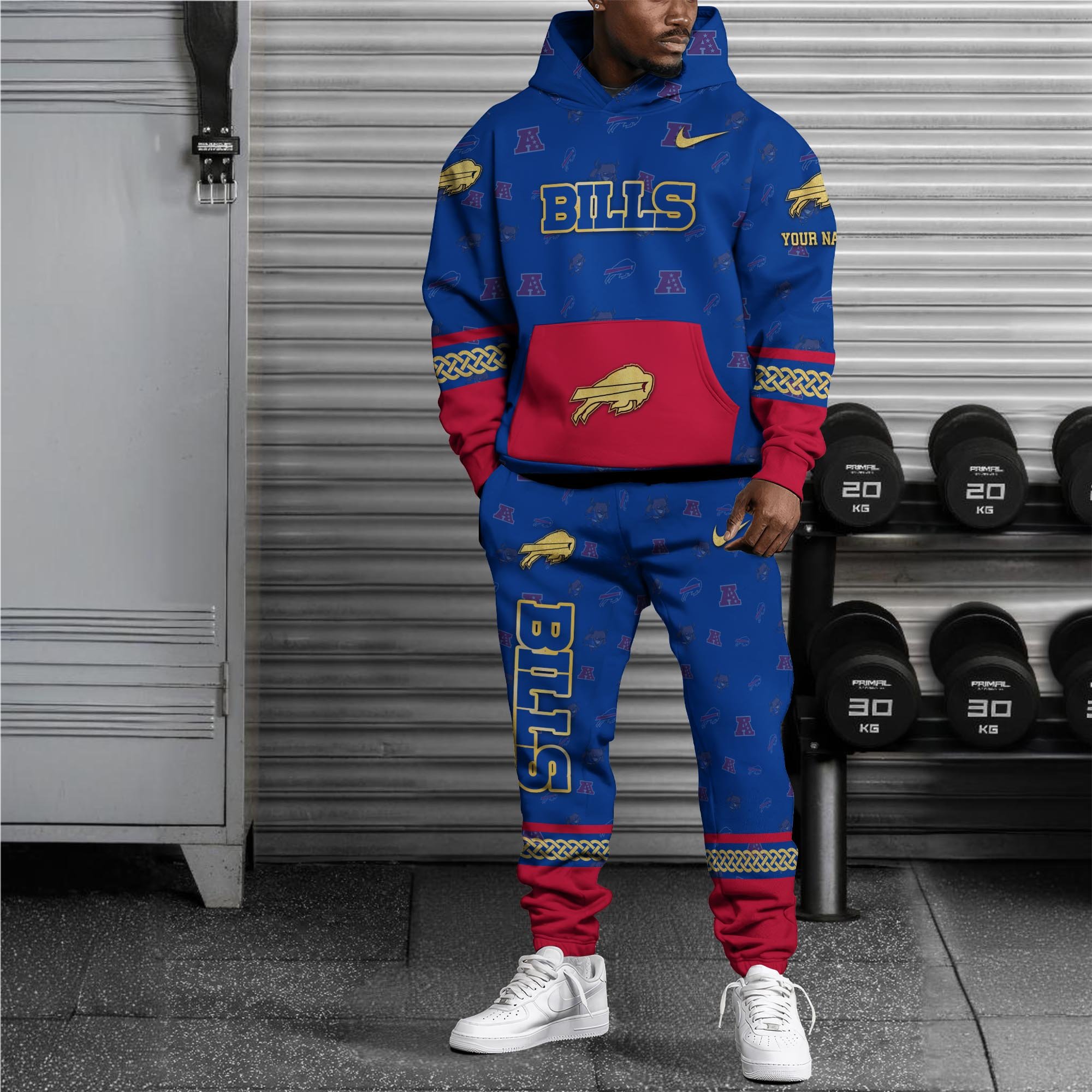 Alternative view of Buffalo Bills Hoodie And Sweatpant Set Custom Your name, Sport Hoodie And Sweatpant Set, Sport Gifts For Fan EHIVM-08123118N