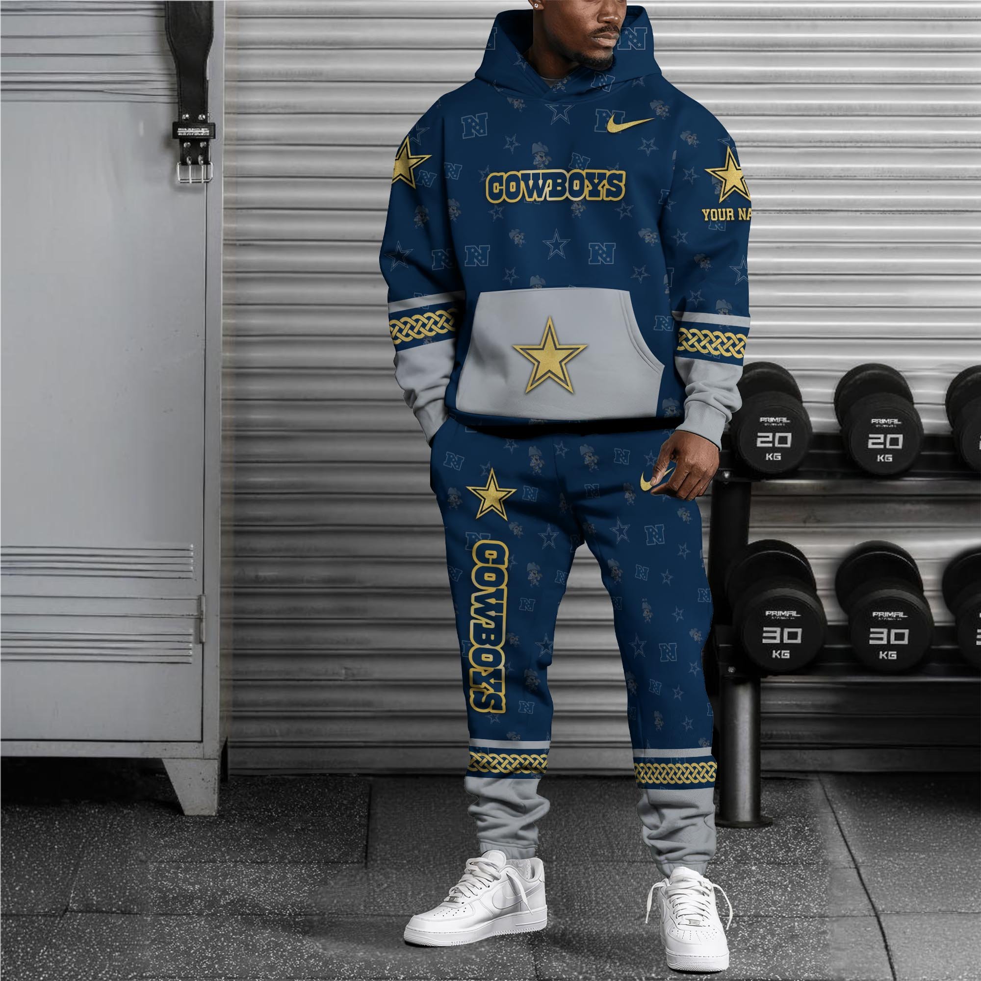 Alternative view of Dallas Cowboys Hoodie And Sweatpant Set Custom Your name, Sport Hoodie And Sweatpant Set, Sport Gifts For Fan EHIVM-08123118N
