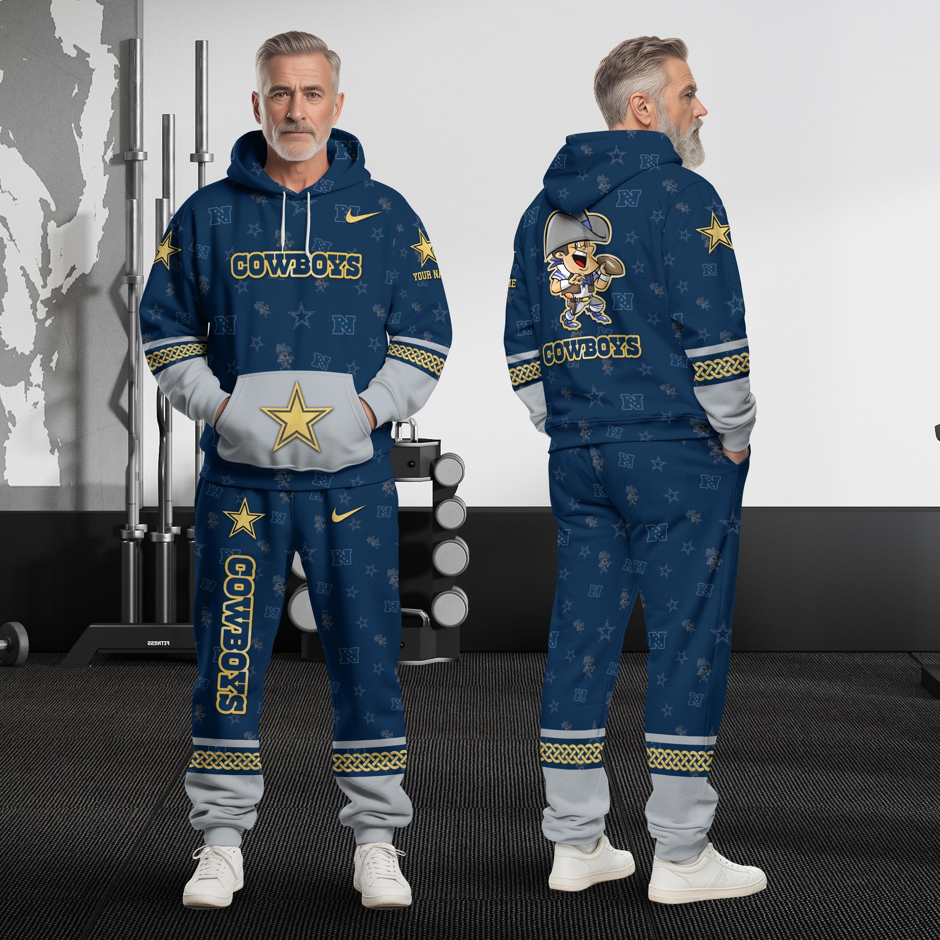 Dallas Cowboys Hoodie And Sweatpant Set Custom Your name, Sport Hoodie And Sweatpant Set, Sport Gifts For Fan EHIVM-08123118N