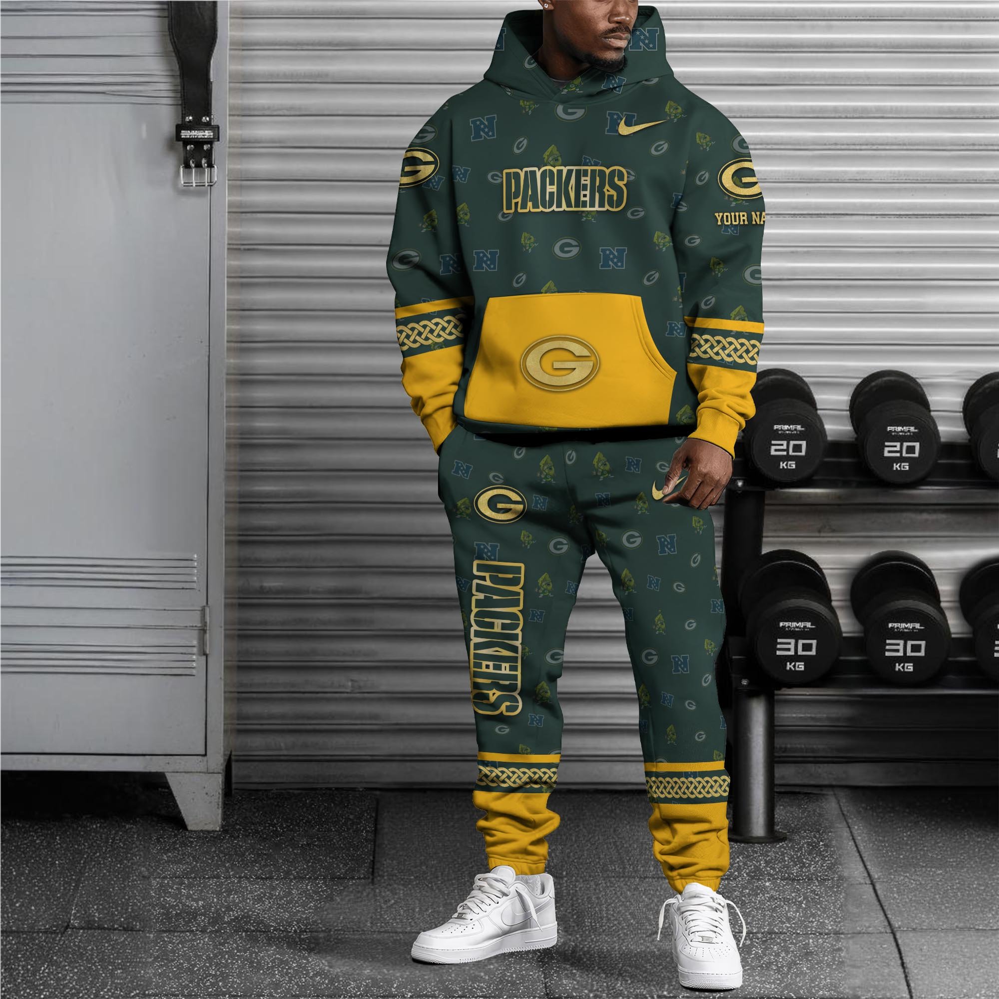 Alternative view of Green Bay Packers Hoodie And Sweatpant Set Custom Your name, Sport Hoodie And Sweatpant Set, Sport Gifts For Fan EHIVM-08123118N