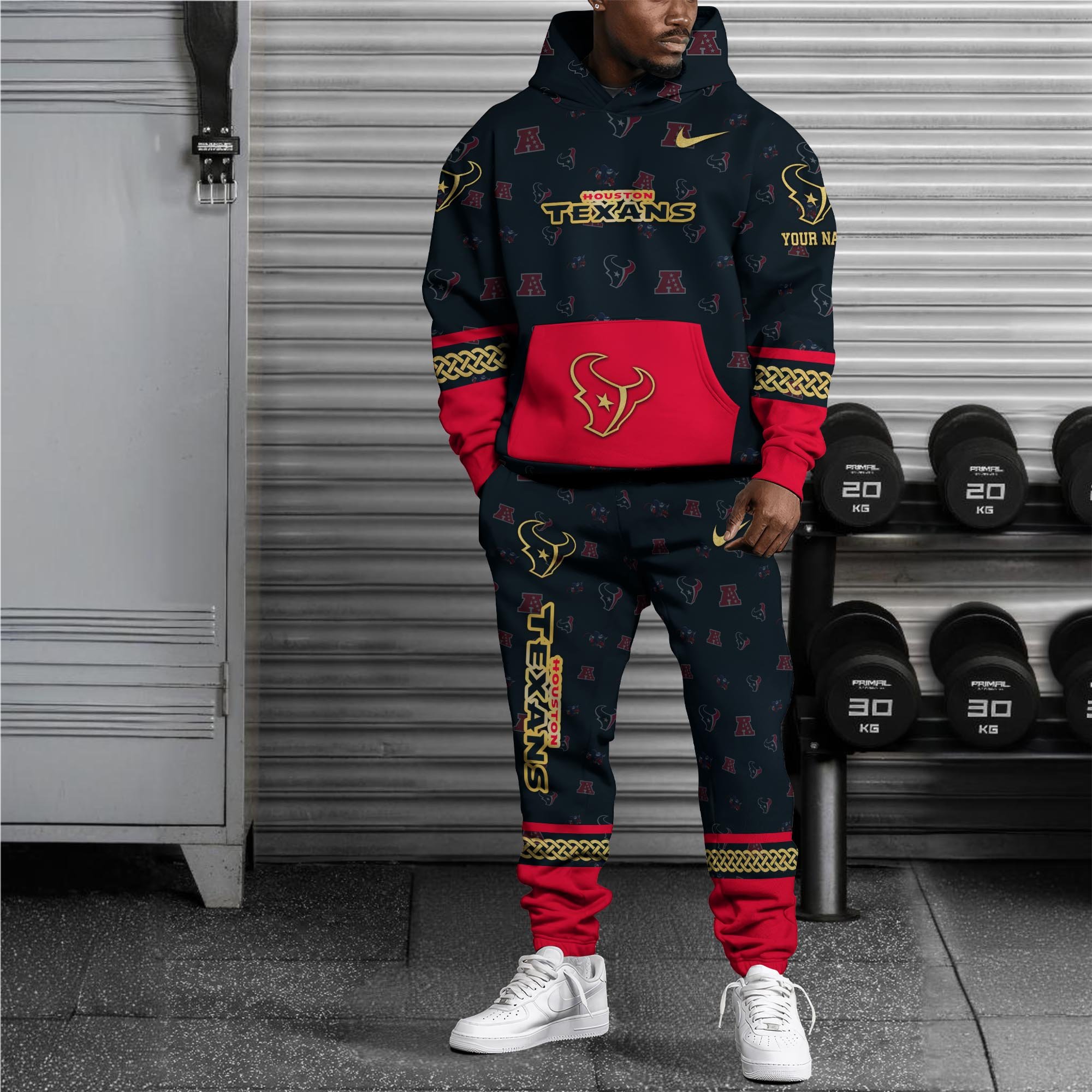Alternative view of Houston Texans Hoodie And Sweatpant Set Custom Your name, Sport Hoodie And Sweatpant Set, Sport Gifts For Fan EHIVM-08123118N