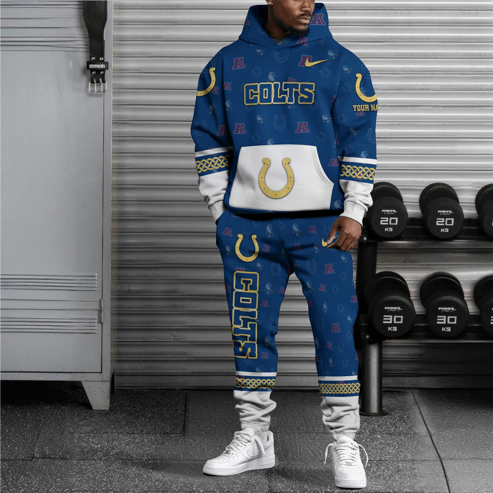 Alternative view of Indianapolis Colts Hoodie And Sweatpant Set Custom Your name, Sport Hoodie And Sweatpant Set, Sport Gifts For Fan EHIVM-08123118N