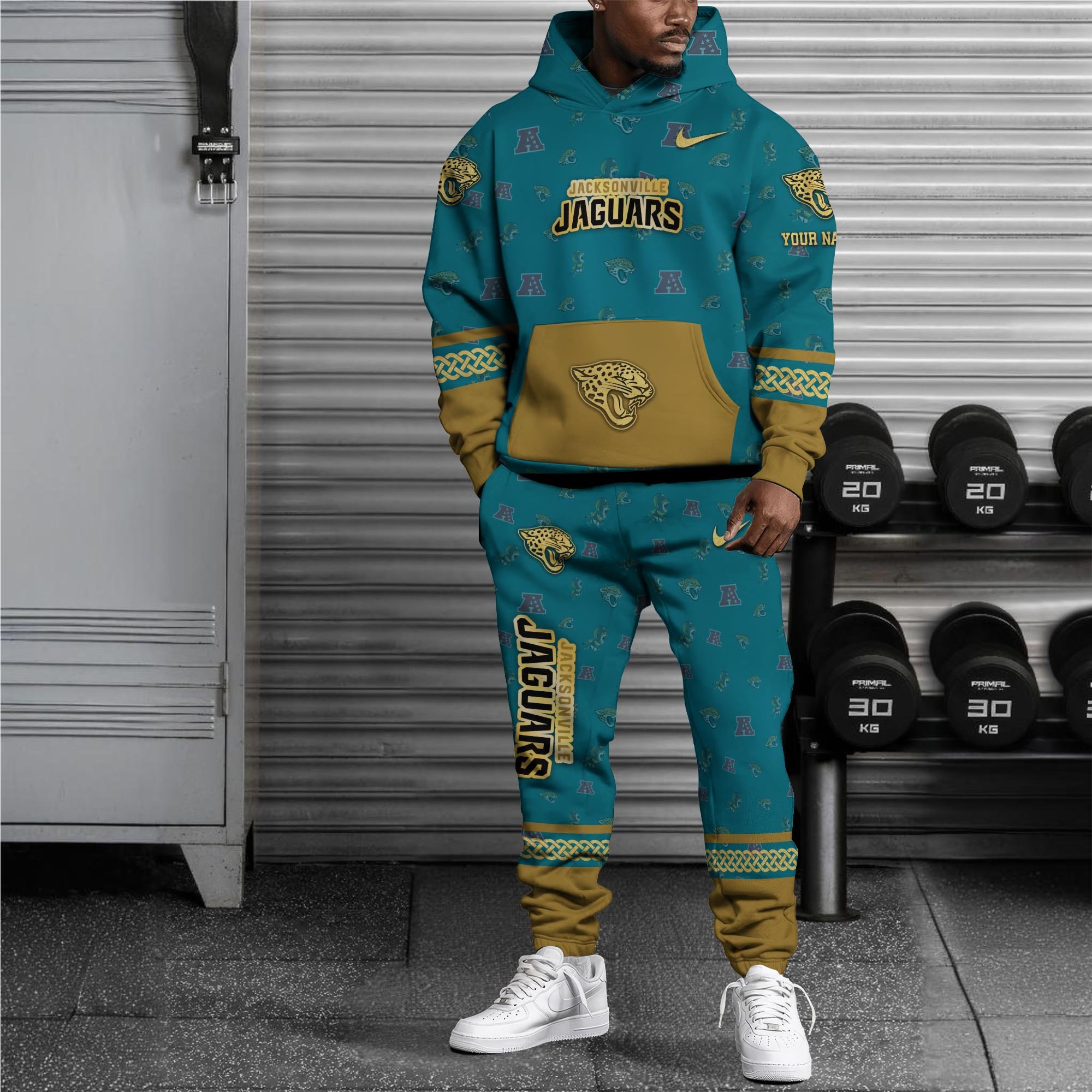 Alternative view of Jacksonville Jaguars Hoodie And Sweatpant Set Custom Your name, Sport Hoodie And Sweatpant Set, Sport Gifts For Fan EHIVM-08123118N