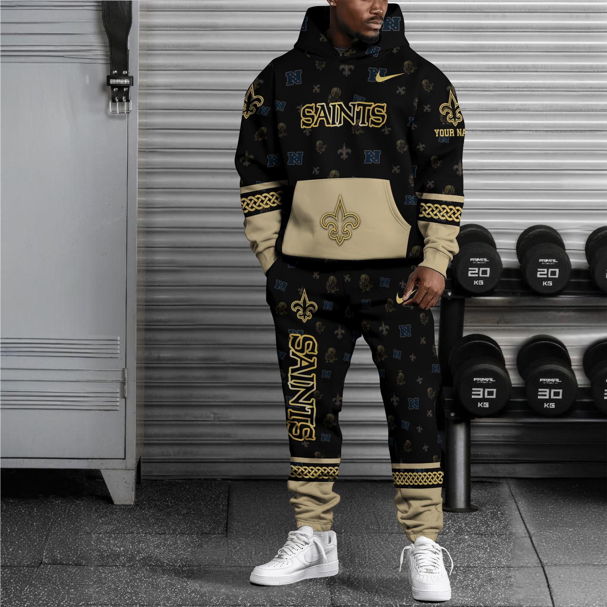 Alternative view of New Orleans Saints Hoodie And Sweatpant Set Custom Your name, Sport Hoodie And Sweatpant Set, Sport Gifts For Fan EHIVM-08123118N