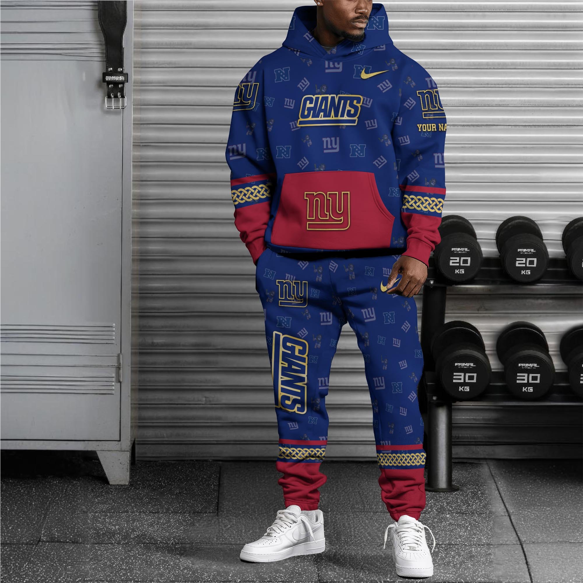 Alternative view of New York Giants Hoodie And Sweatpant Set Custom Your name, Sport Hoodie And Sweatpant Set, Sport Gifts For Fan EHIVM-08123118N