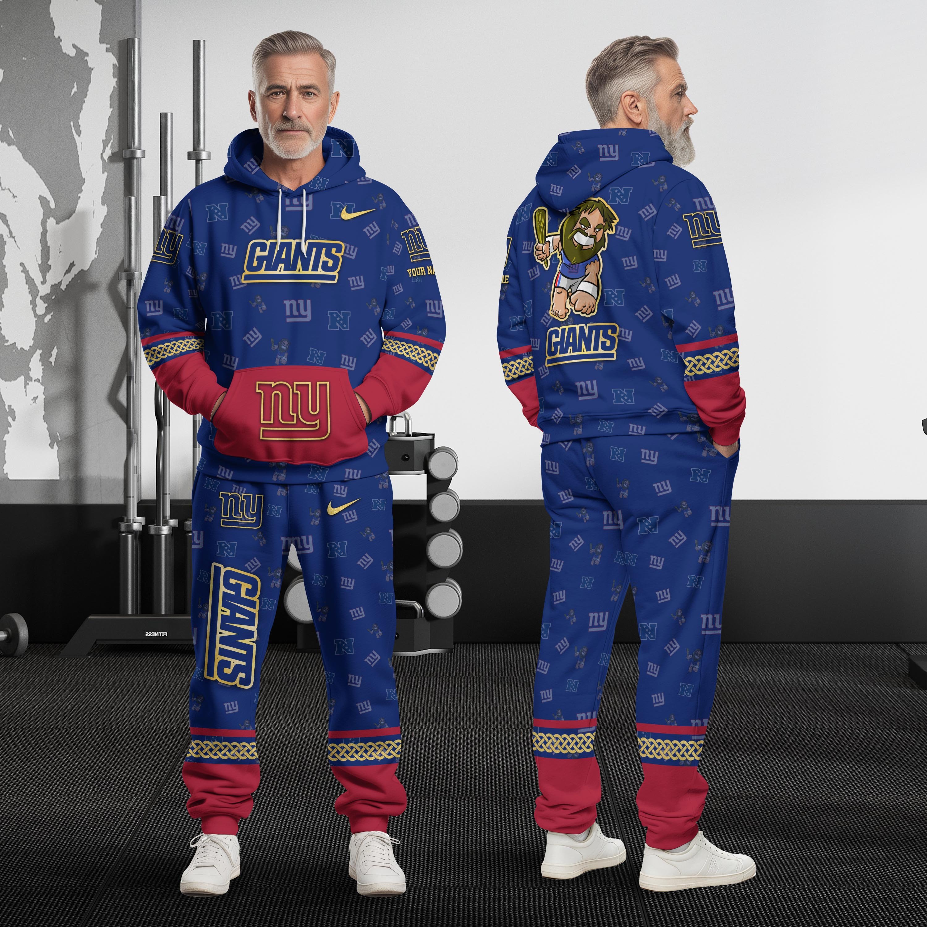 New York Giants Hoodie And Sweatpant Set Custom Your name, Sport Hoodie And Sweatpant Set, Sport Gifts For Fan EHIVM-08123118N