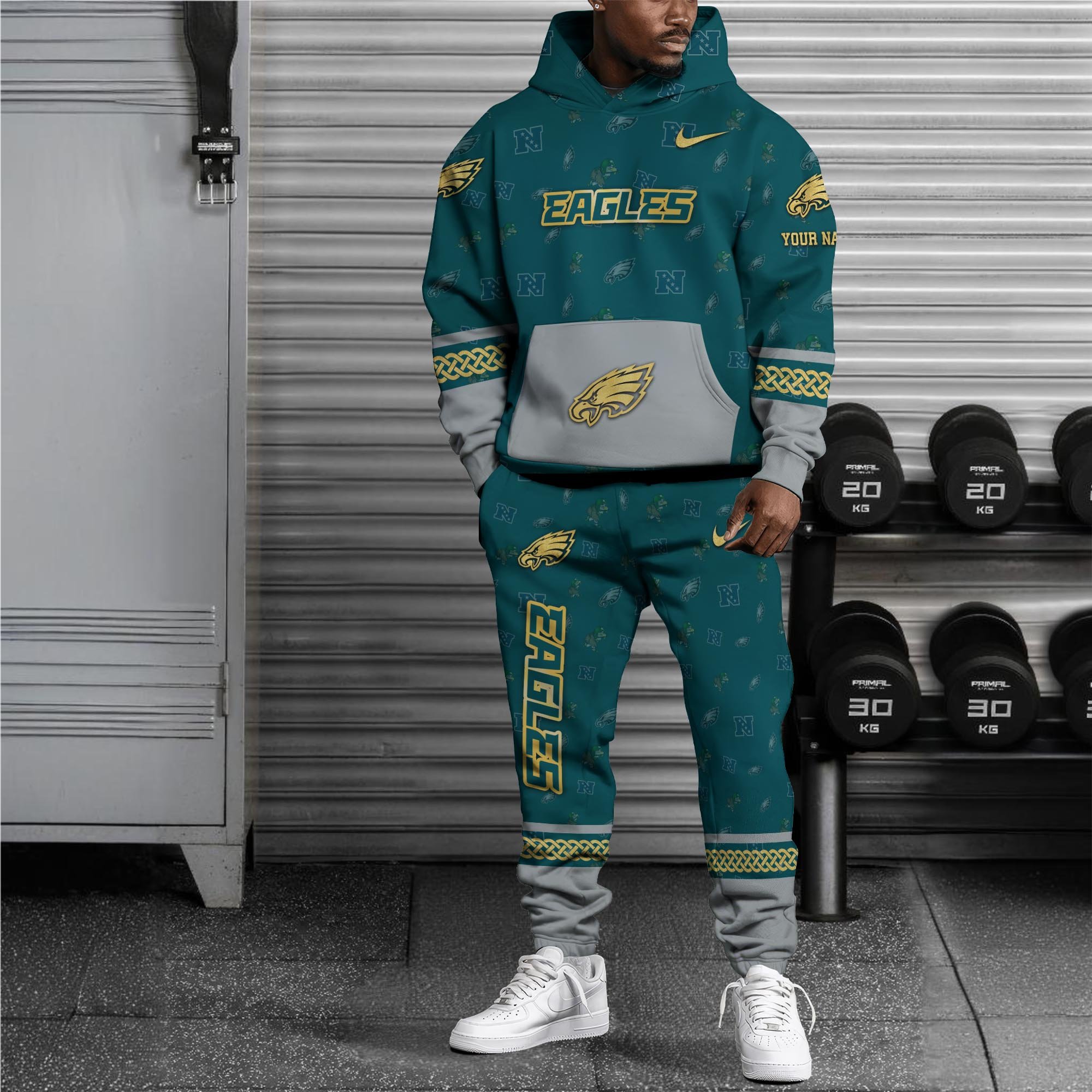 Alternative view of Philadelphia Eagles Hoodie And Sweatpant Set Custom Your name, Sport Hoodie And Sweatpant Set, Sport Gifts For Fan EHIVM-08123118N