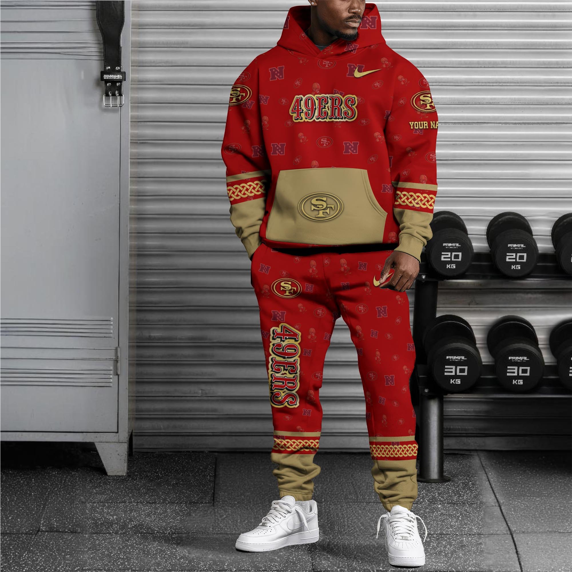 Alternative view of San Francisco 49ers Hoodie And Sweatpant Set Custom Your name, Sport Hoodie And Sweatpant Set, Sport Gifts For Fan EHIVM-08123118N