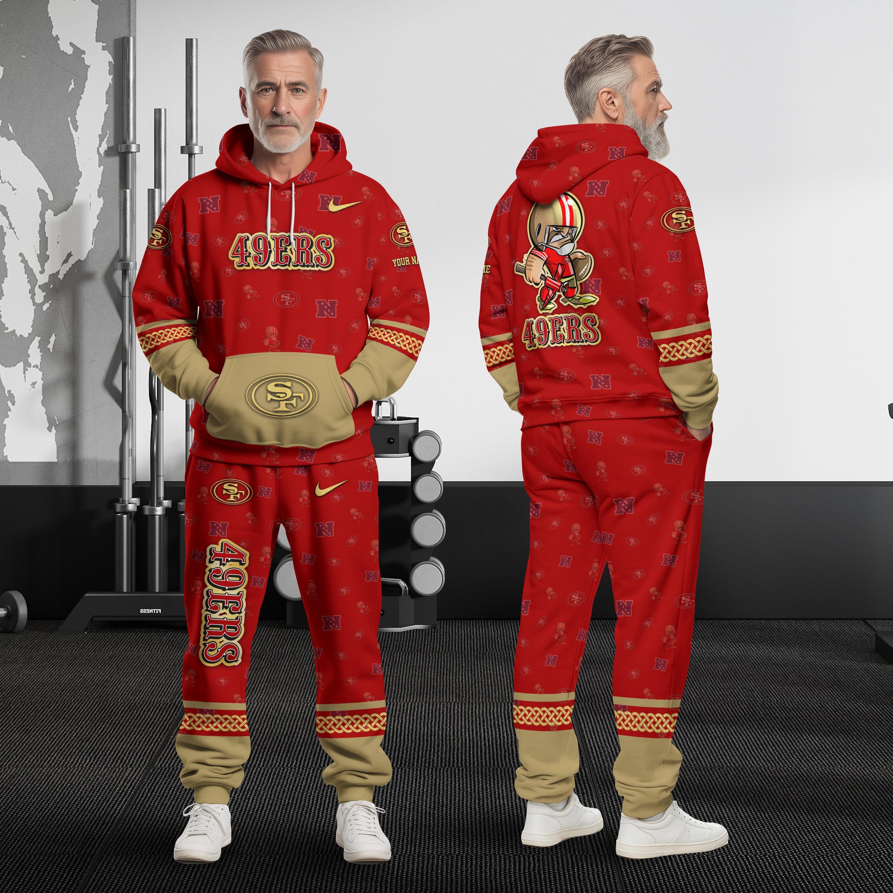 San Francisco 49ers Hoodie And Sweatpant Set Custom Your name, Sport Hoodie And Sweatpant Set, Sport Gifts For Fan EHIVM-08123118N
