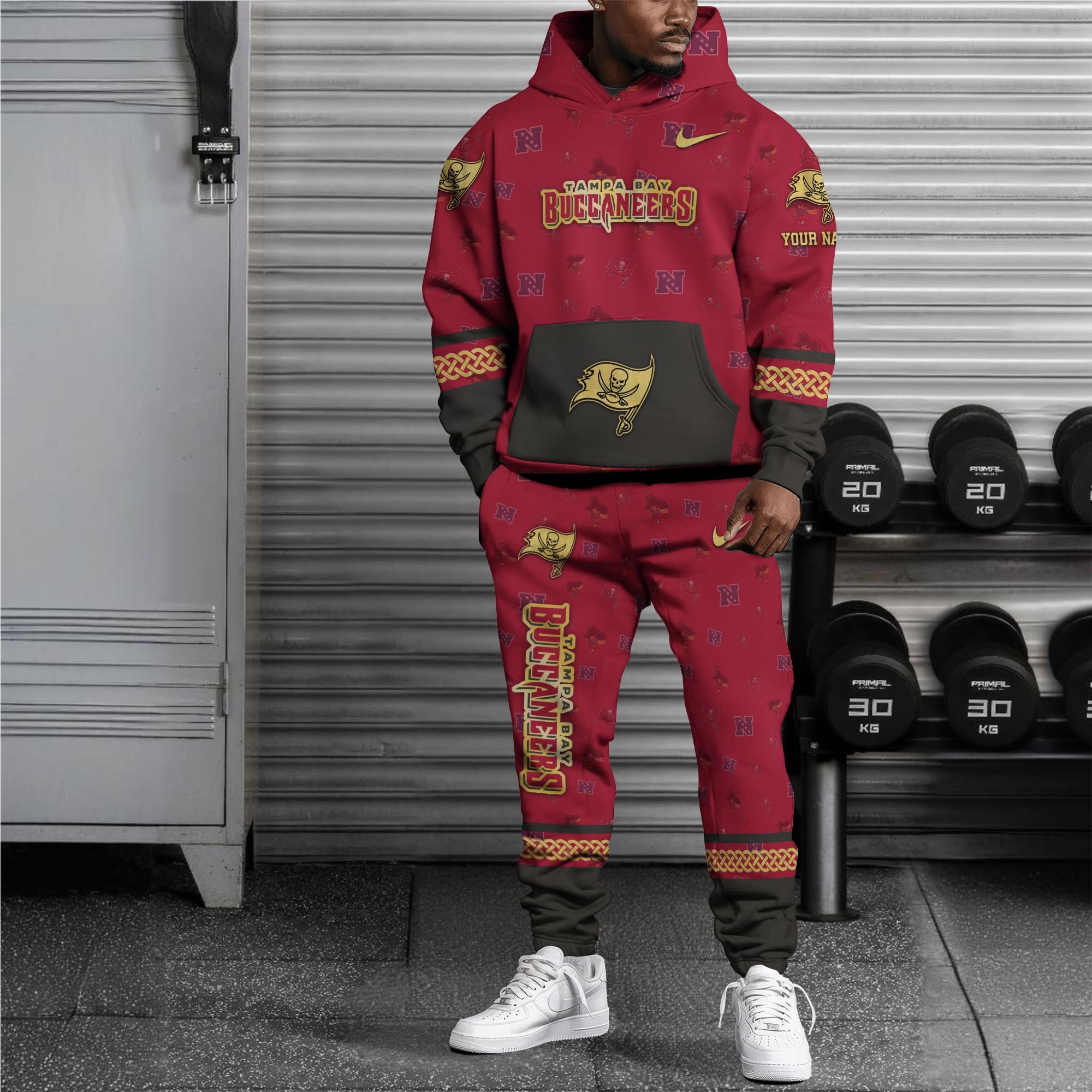Alternative view of Tampa Bay Buccaneers Hoodie And Sweatpant Set Custom Your name, Sport Hoodie And Sweatpant Set, Sport Gifts For Fan EHIVM-08123118N