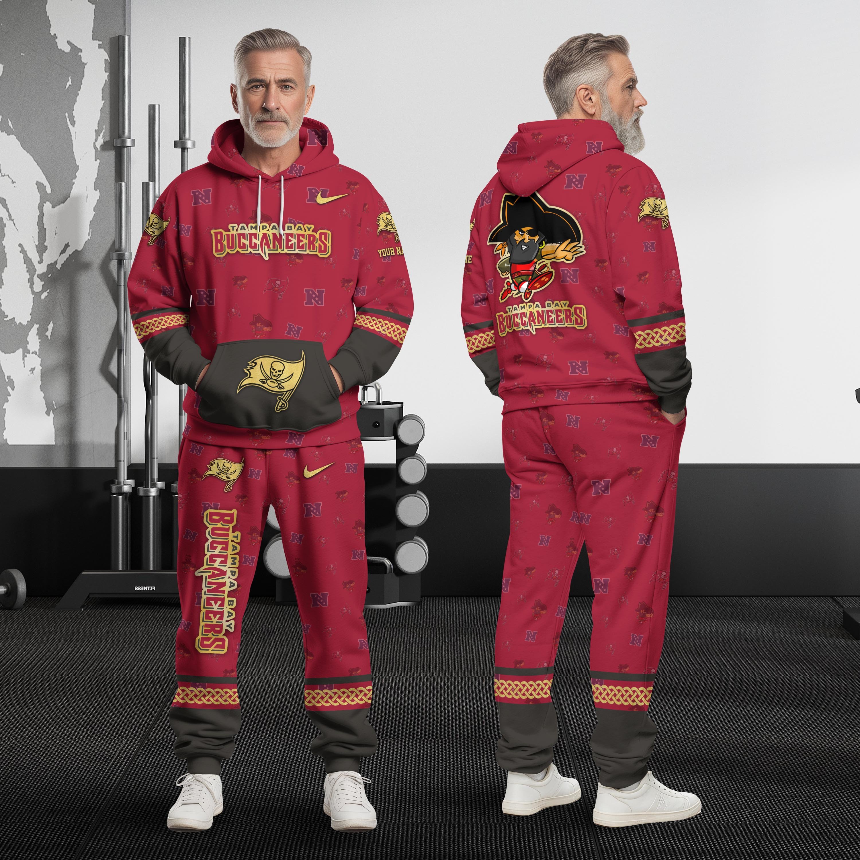 Tampa Bay Buccaneers Hoodie And Sweatpant Set Custom Your name, Sport Hoodie And Sweatpant Set, Sport Gifts For Fan EHIVM-08123118N