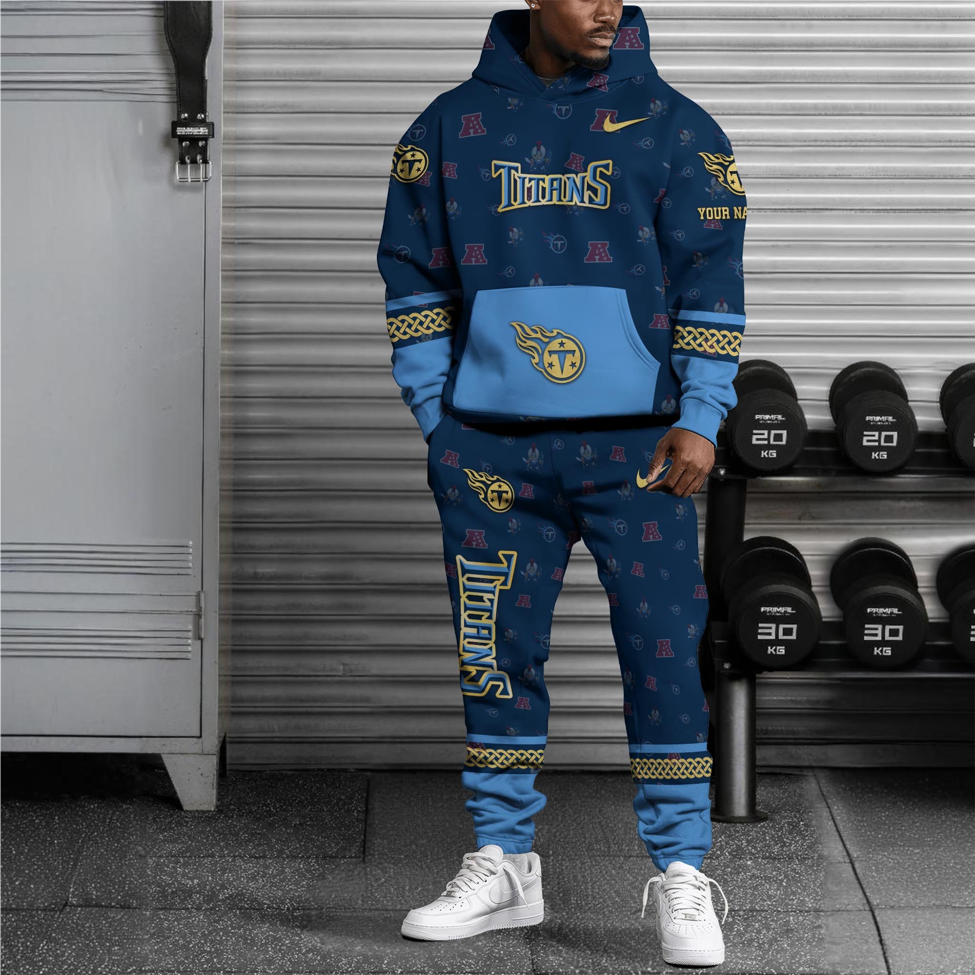 Alternative view of Tennessee Titans Hoodie And Sweatpant Set Custom Your name, Sport Hoodie And Sweatpant Set, Sport Gifts For Fan EHIVM-08123118N