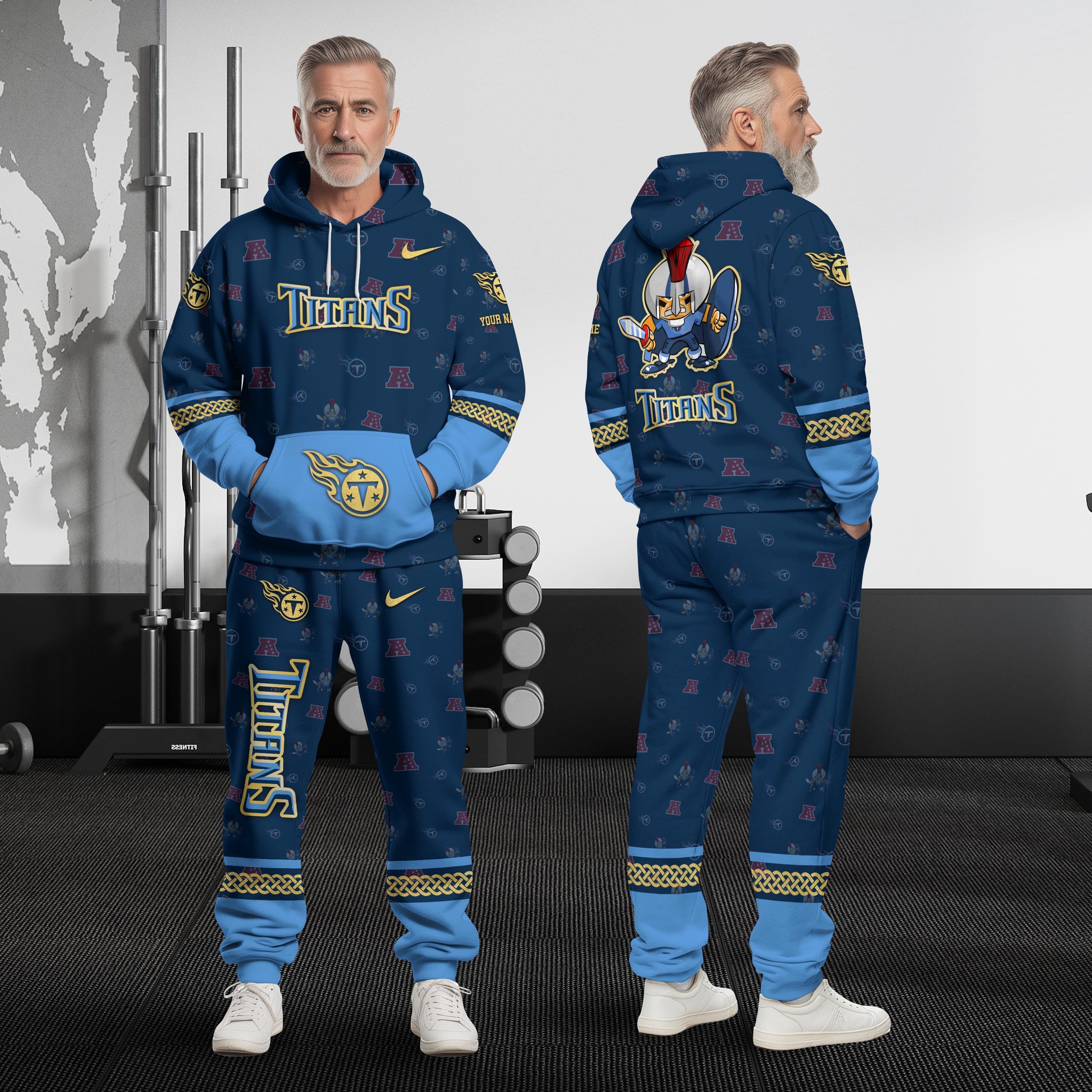 Tennessee Titans Hoodie And Sweatpant Set Custom Your name, Sport Hoodie And Sweatpant Set, Sport Gifts For Fan EHIVM-08123118N