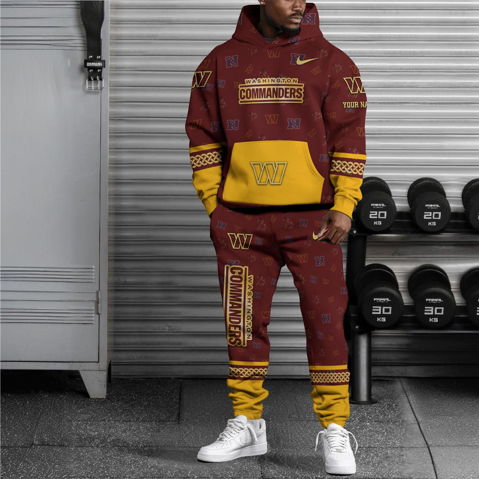 Alternative view of Washington Commanders Hoodie And Sweatpant Set Custom Your name, Sport Hoodie And Sweatpant Set, Sport Gifts For Fan EHIVM-08123118N