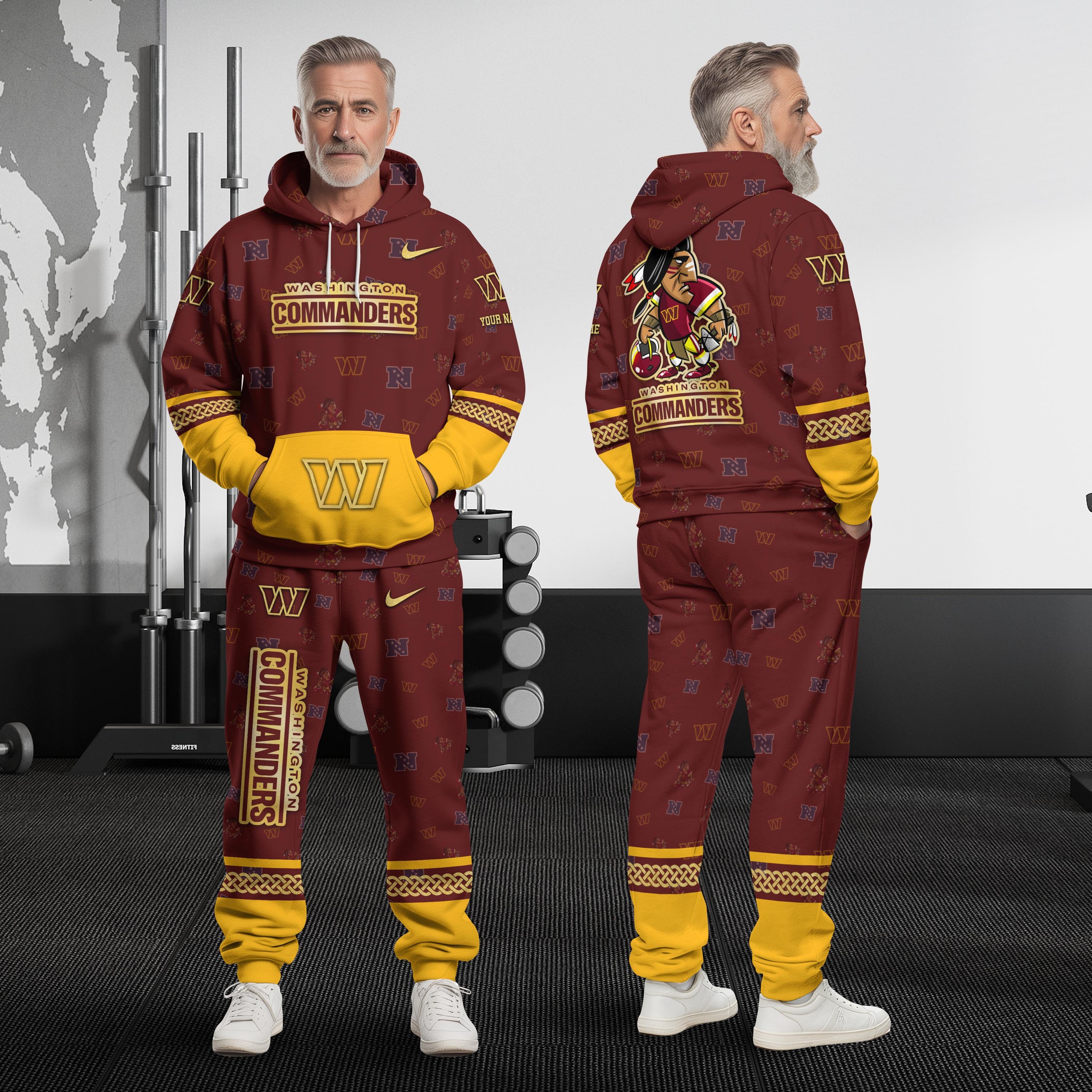 Washington Commanders Hoodie And Sweatpant Set Custom Your name, Sport Hoodie And Sweatpant Set, Sport Gifts For Fan EHIVM-08123118N