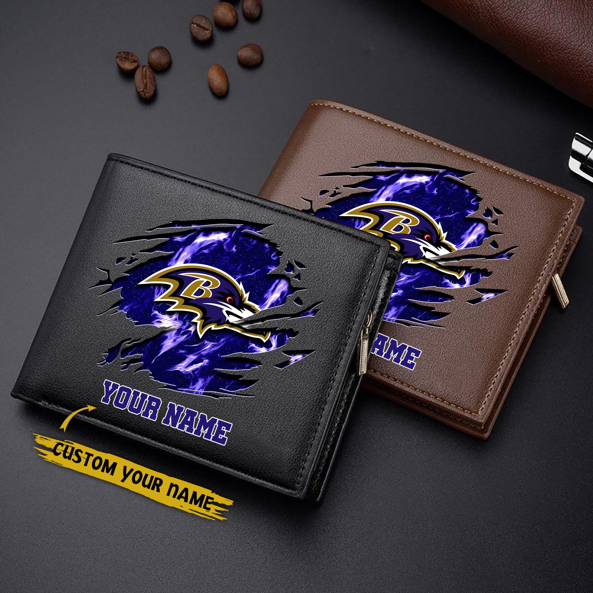 Baltimore Ravens Men Wallet Custom Your Name, Football Team Men Wallet For Fans, Gifts For Football Lovers EHIVM-09053387N
