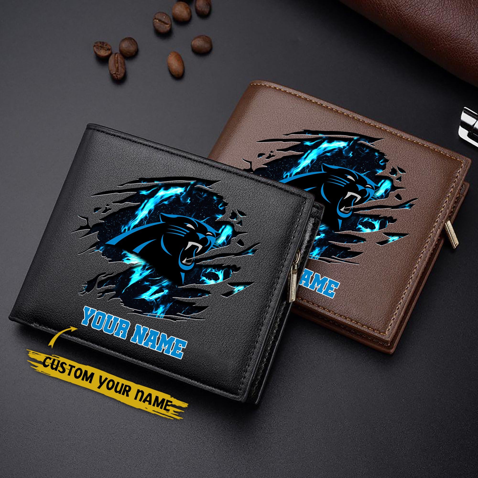 Carolina Panthers Men Wallet Custom Your Name, Football Team Men Wallet For Fans, Gifts For Football Lovers EHIVM-09053387N