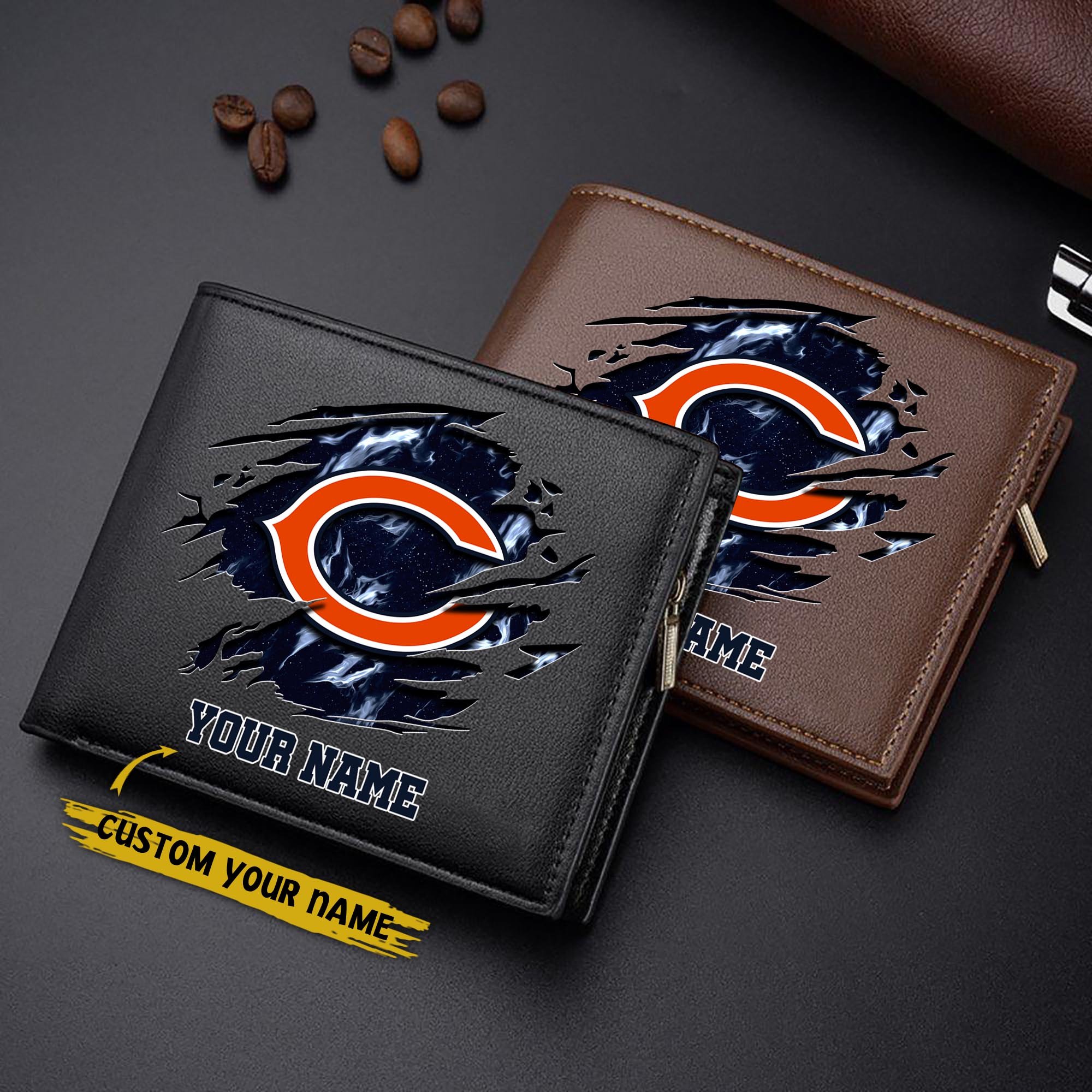Chicago Bears Men Wallet Custom Your Name, Football Team Men Wallet For Fans, Gifts For Football Lovers EHIVM-09053387N