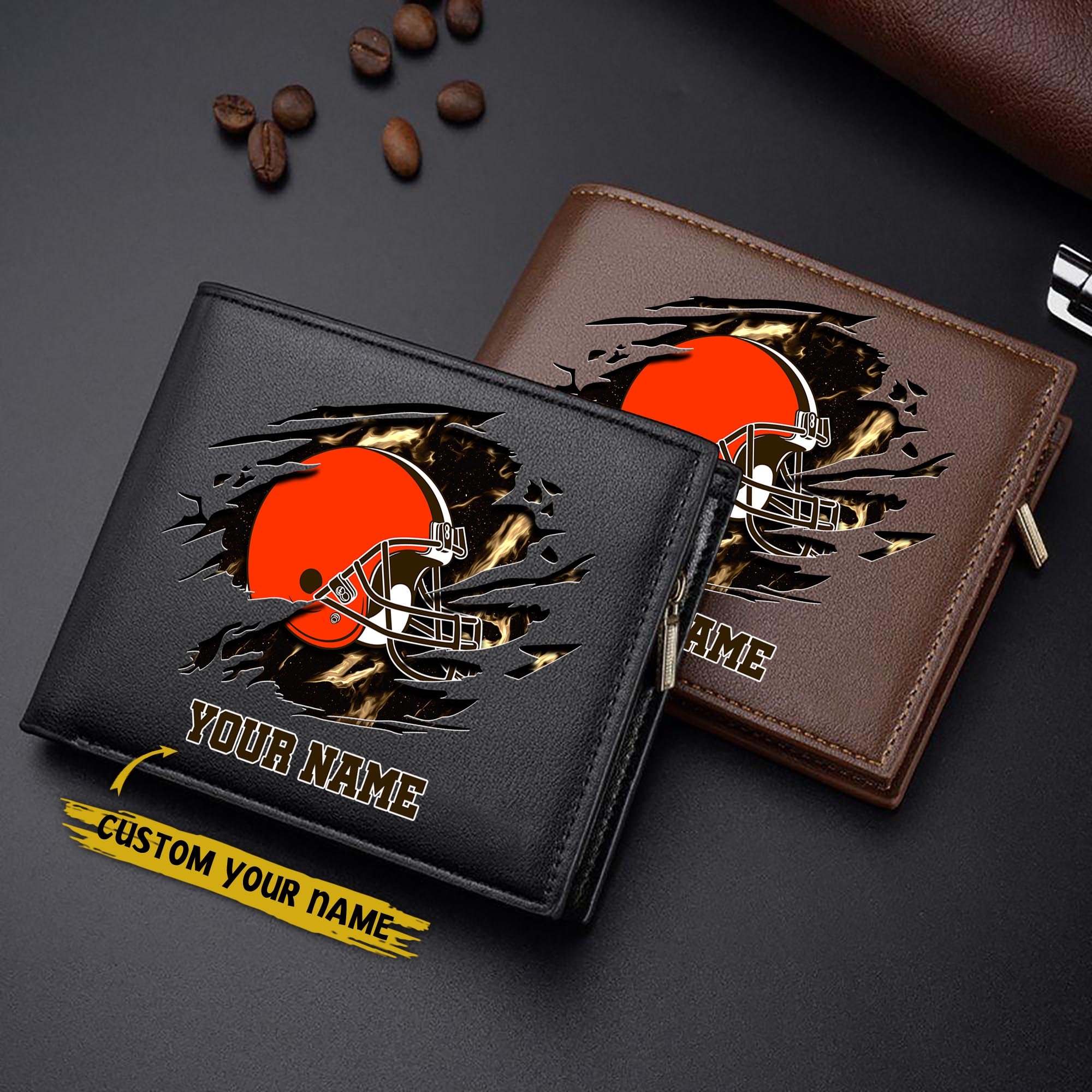 Cleveland Browns Men Wallet Custom Your Name, Football Team Men Wallet For Fans, Gifts For Football Lovers EHIVM-09053387N