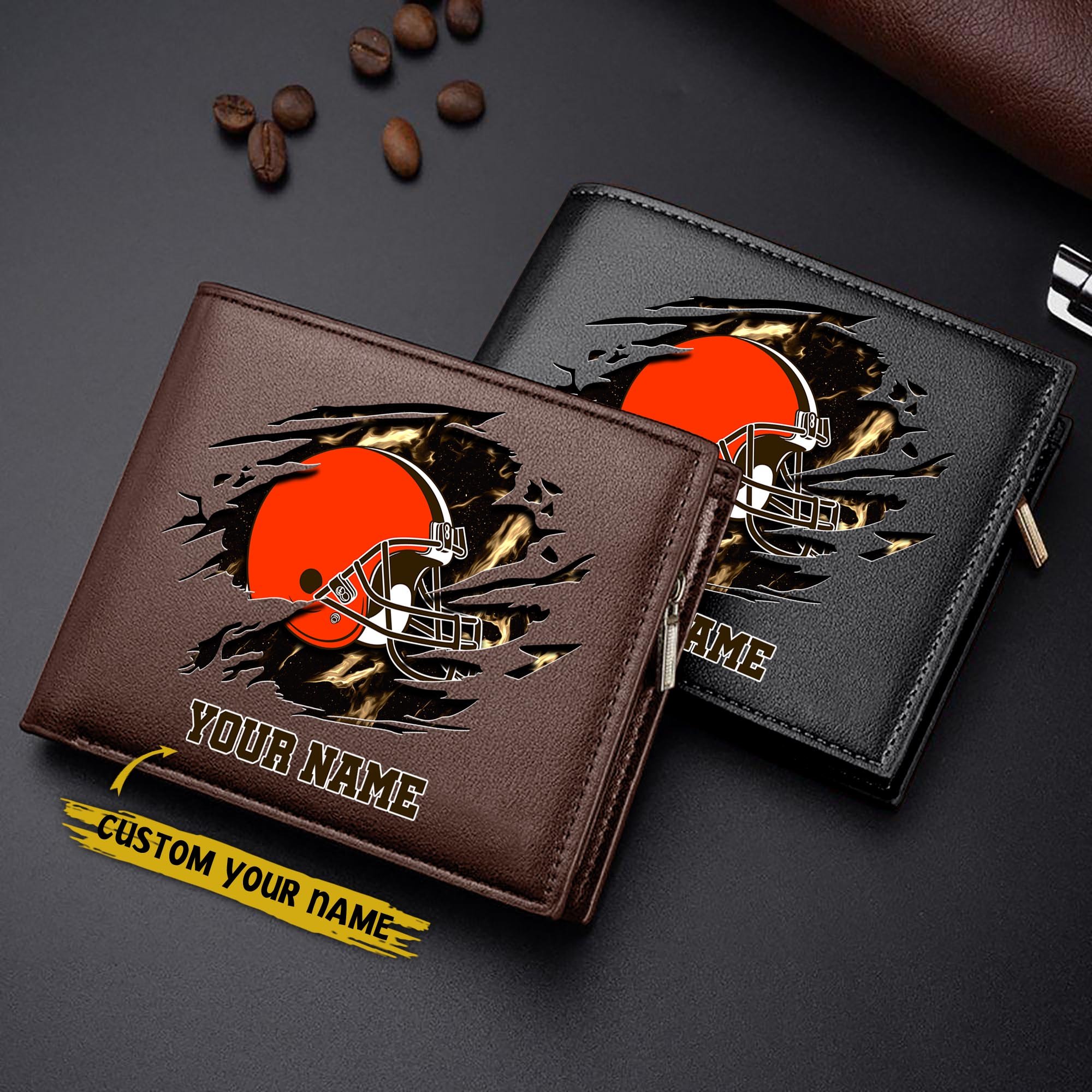 Alternative view of Cleveland Browns Men Wallet Custom Your Name, Football Team Men Wallet For Fans, Gifts For Football Lovers EHIVM-09053387N