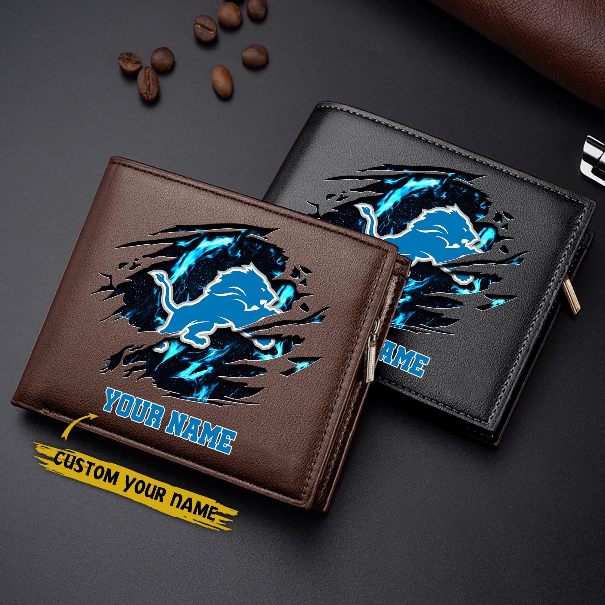 Alternative view of Detroit Lions Men Wallet Custom Your Name, Football Team Men Wallet For Fans, Gifts For Football Lovers EHIVM-09053387N