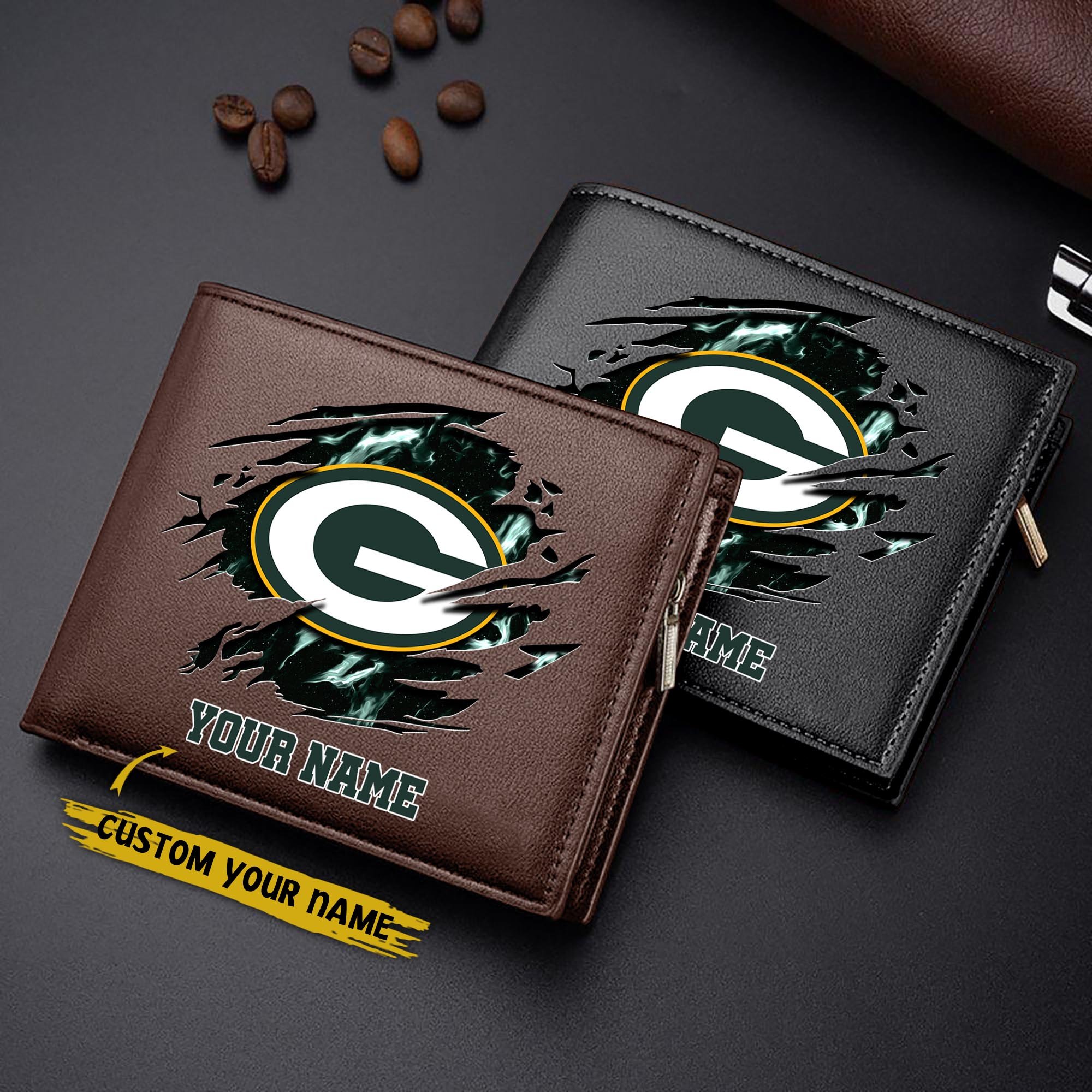 Alternative view of Green Bay Packers Men Wallet Custom Your Name, Football Team Men Wallet For Fans, Gifts For Football Lovers EHIVM-09053387N