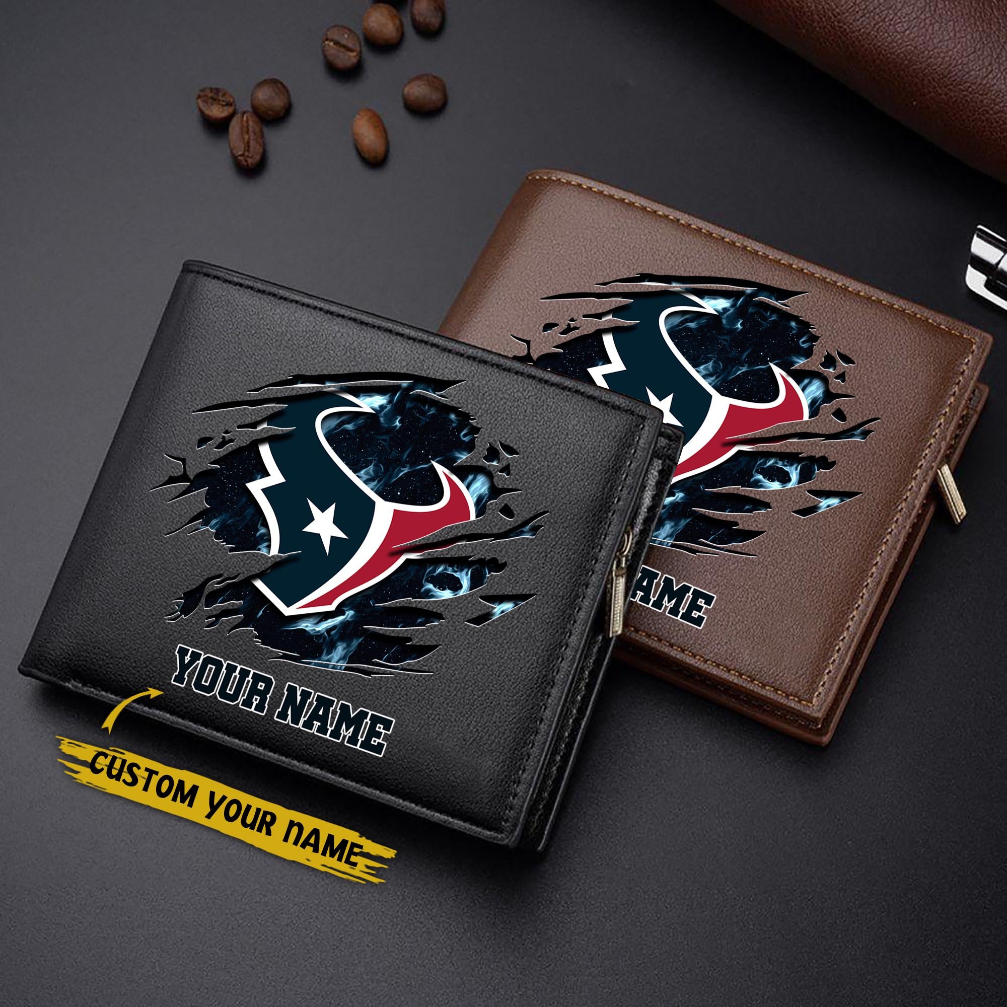 Houston Texans Men Wallet Custom Your Name, Football Team Men Wallet For Fans, Gifts For Football Lovers EHIVM-09053387N