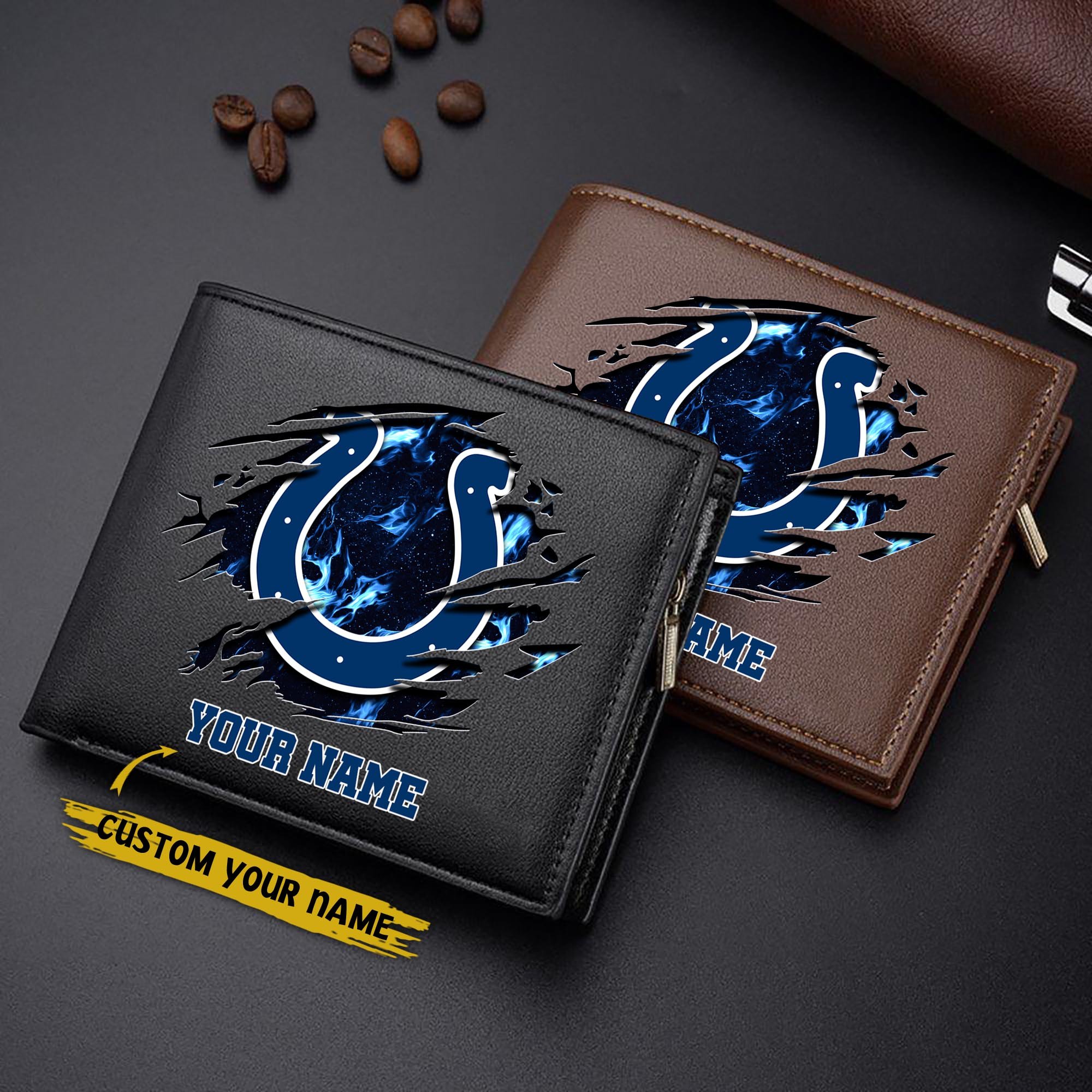 Indianapolis Colts Men Wallet Custom Your Name, Football Team Men Wallet For Fans, Gifts For Football Lovers EHIVM-09053387N