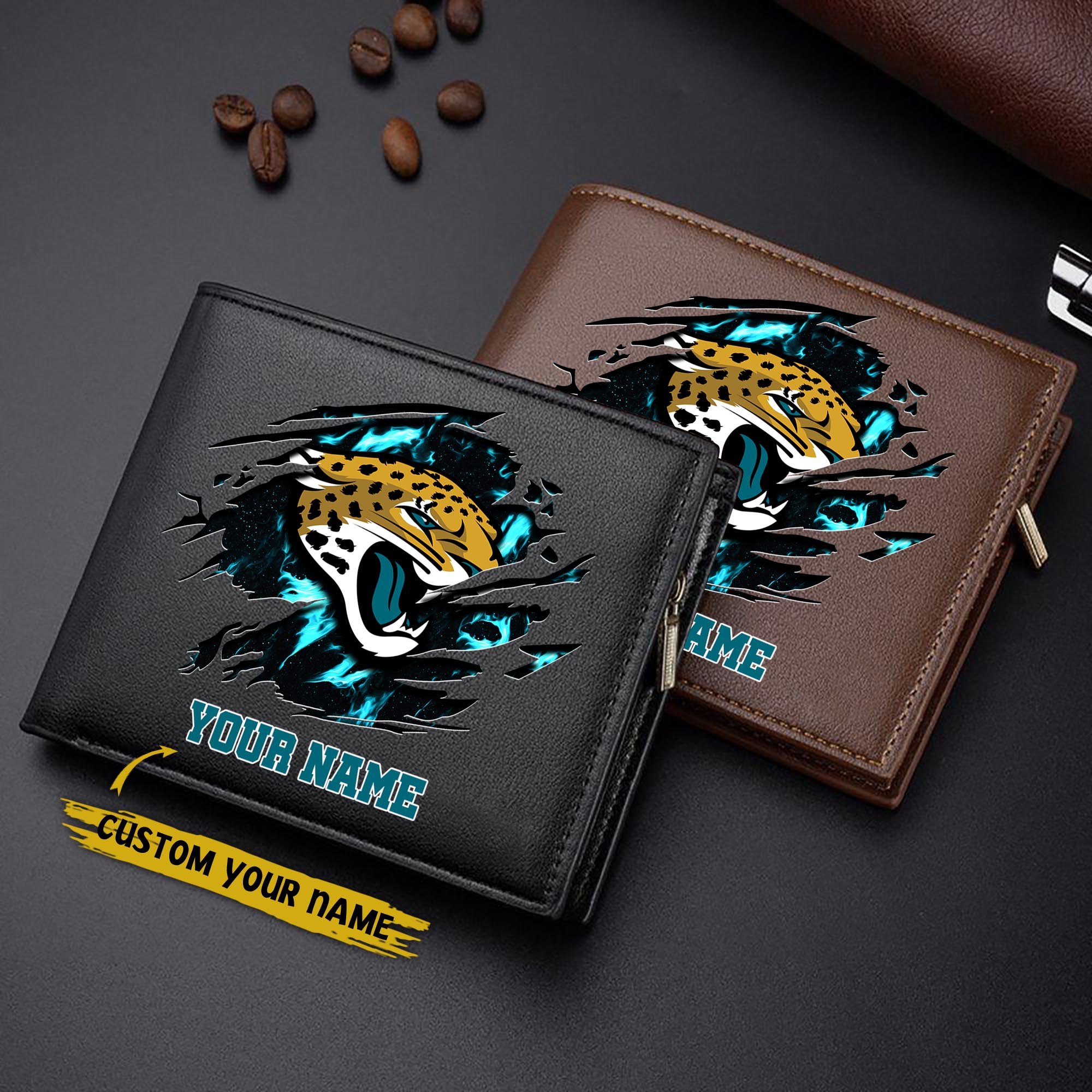 Jacksonville Jaguars Men Wallet Custom Your Name, Football Team Men Wallet For Fans, Gifts For Football Lovers EHIVM-09053387N