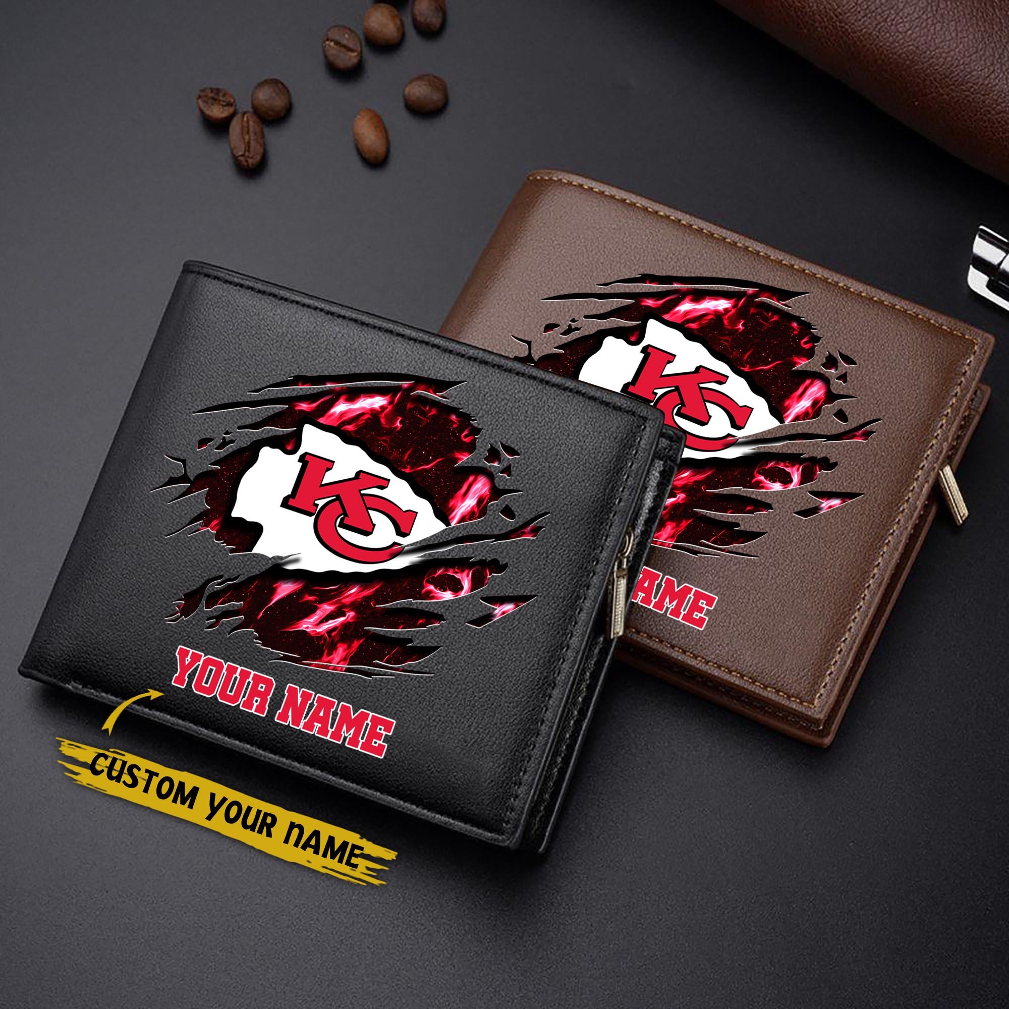 Kansas City Chiefs Men Wallet Custom Your Name, Football Team Men Wallet For Fans, Gifts For Football Lovers EHIVM-09053387N