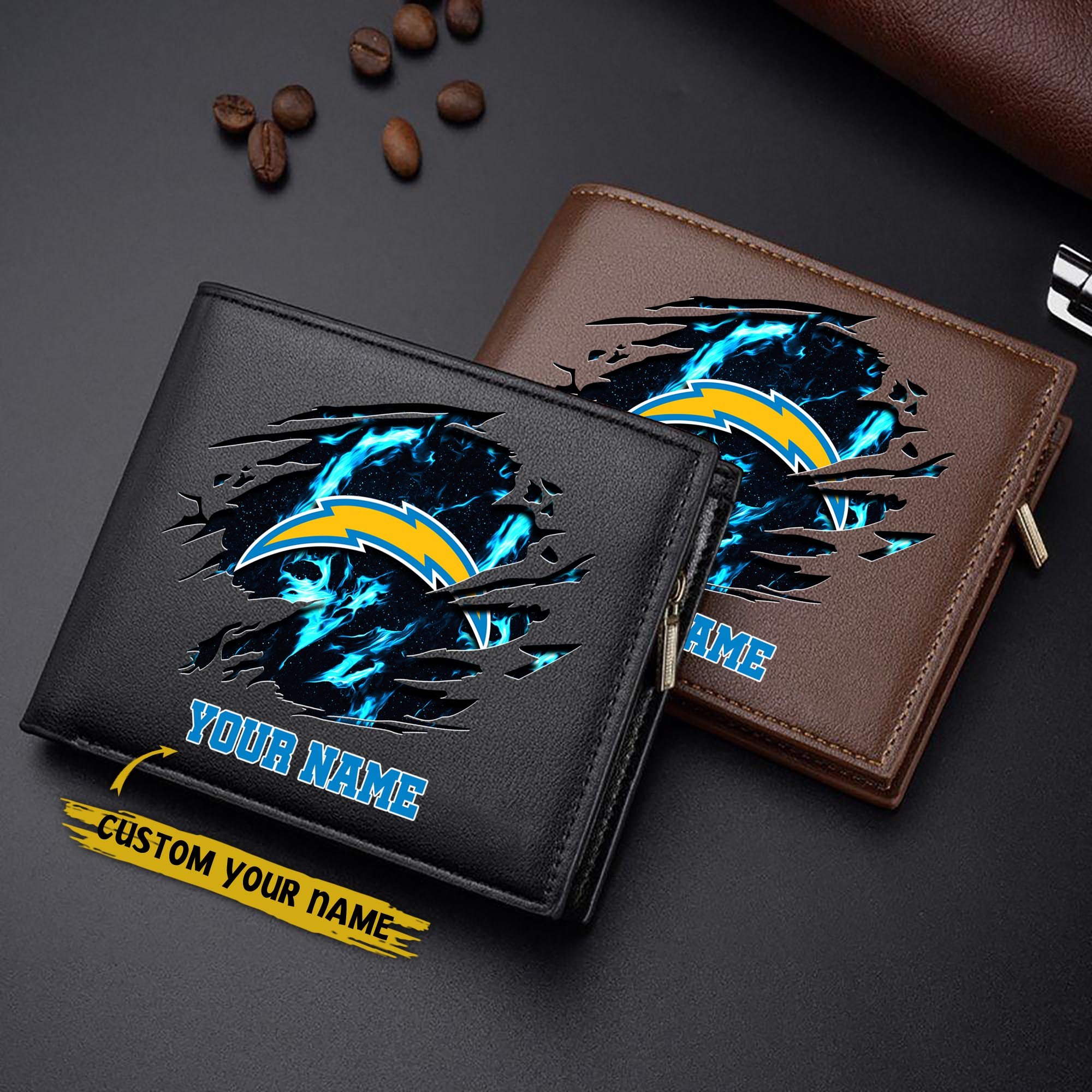 Los Angeles Chargers Men Wallet Custom Your Name, Football Team Men Wallet For Fans, Gifts For Football Lovers EHIVM-09053387N