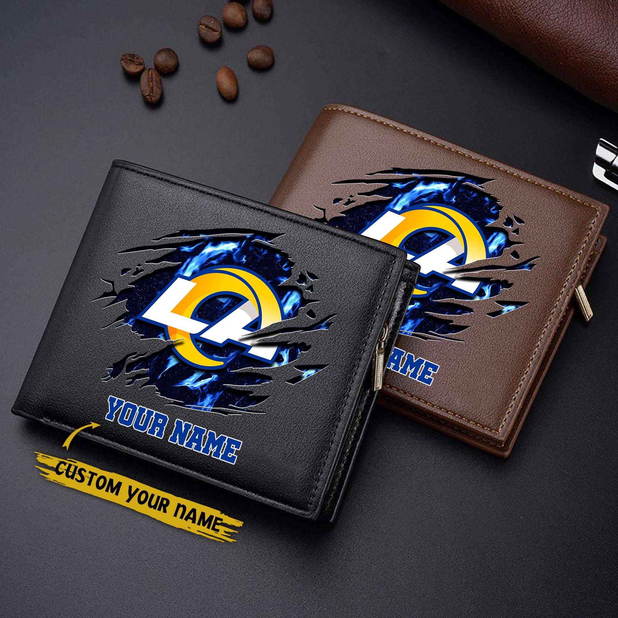 Los Angeles Rams Men Wallet Custom Your Name, Football Team Men Wallet For Fans, Gifts For Football Lovers EHIVM-09053387N