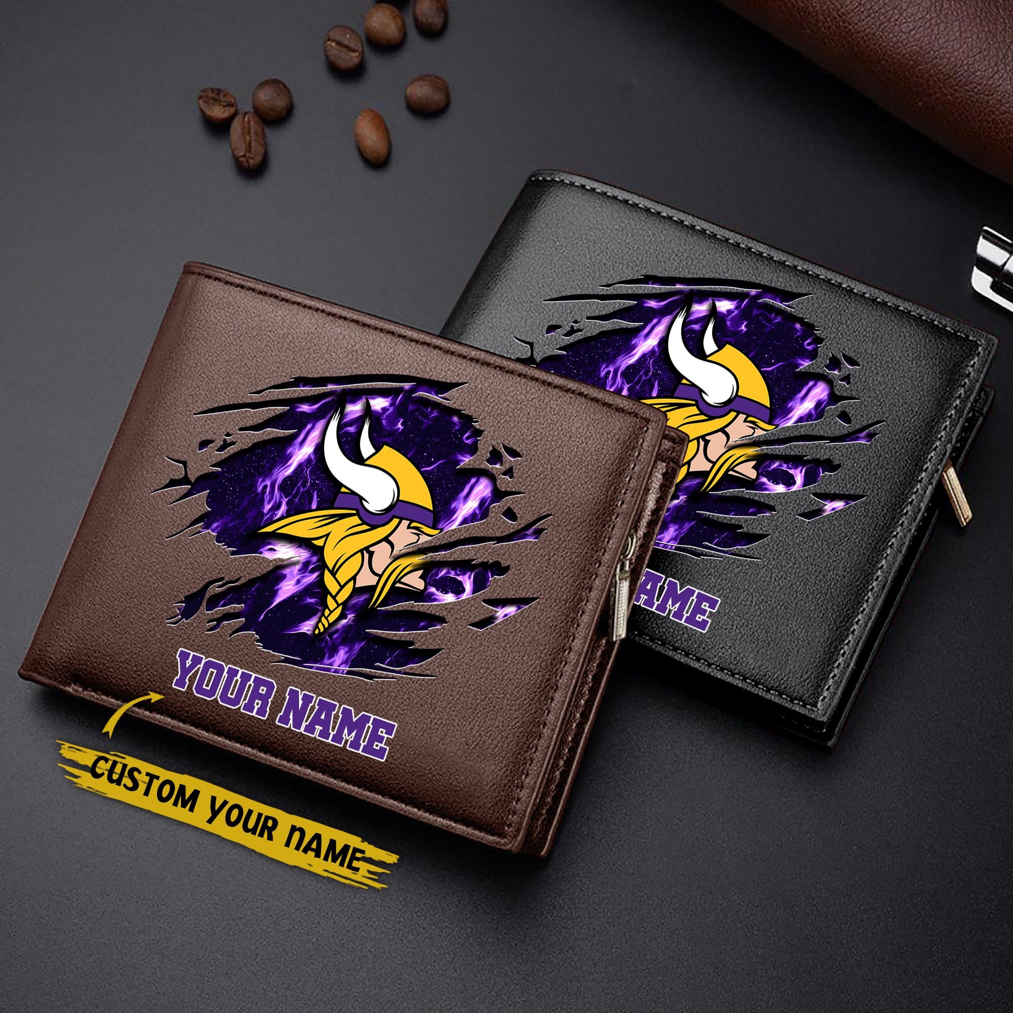 Alternative view of Minnesota Vikings Men Wallet Custom Your Name, Football Team Men Wallet For Fans, Gifts For Football Lovers EHIVM-09053387N