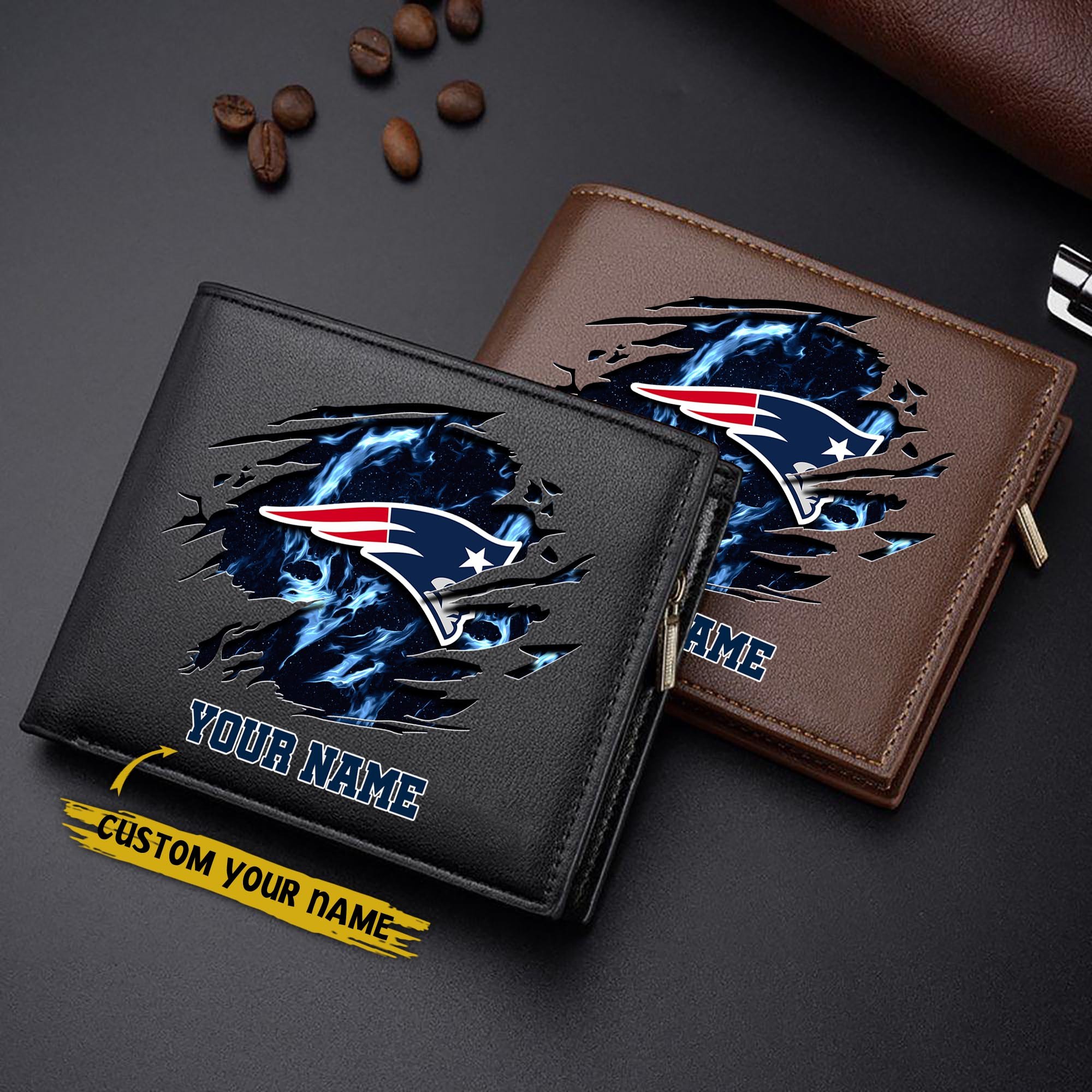 New England Patriots Men Wallet Custom Your Name, Football Team Men Wallet For Fans, Gifts For Football Lovers EHIVM-09053387N