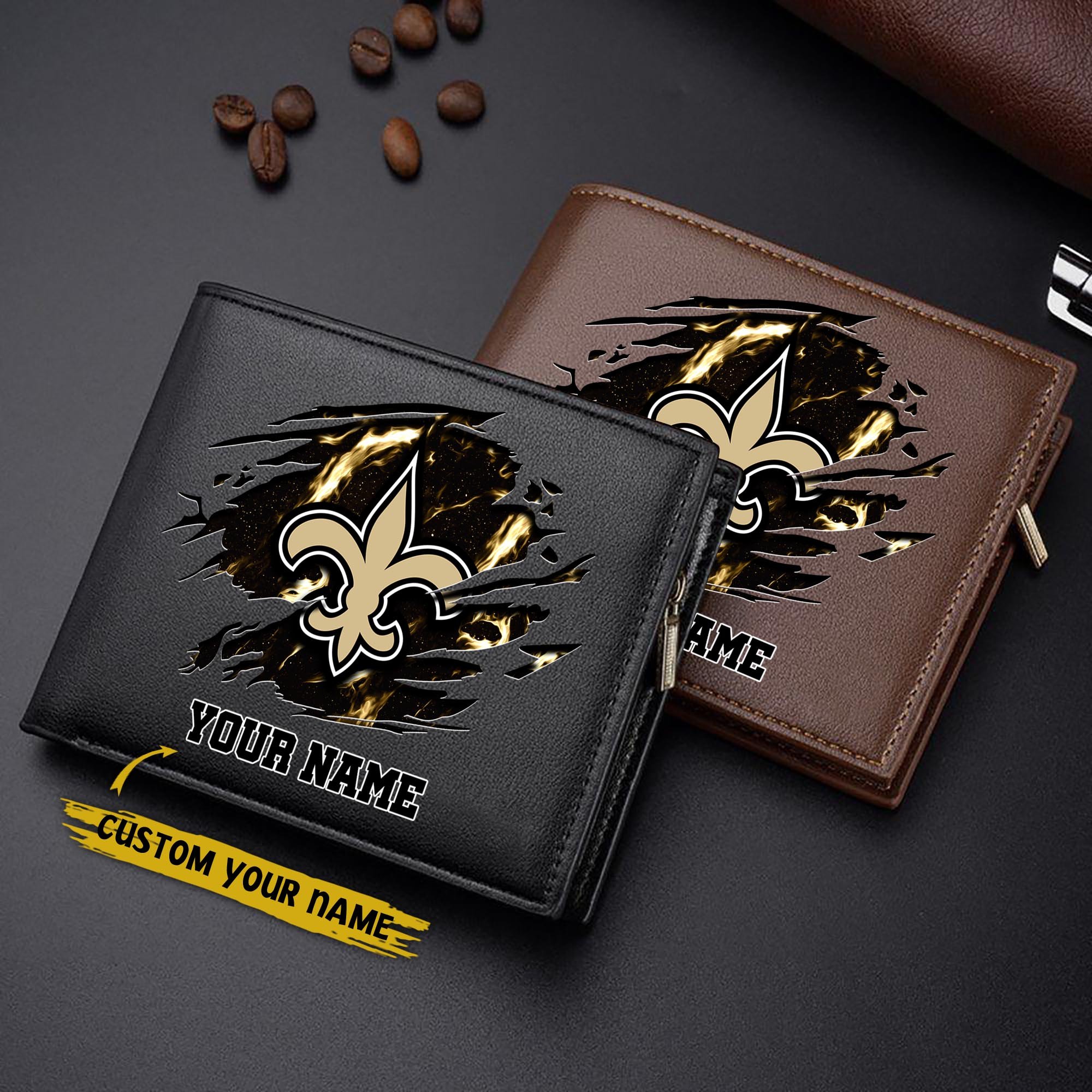 New Orleans Saints Men Wallet Custom Your Name, Football Team Men Wallet For Fans, Gifts For Football Lovers EHIVM-09053387N
