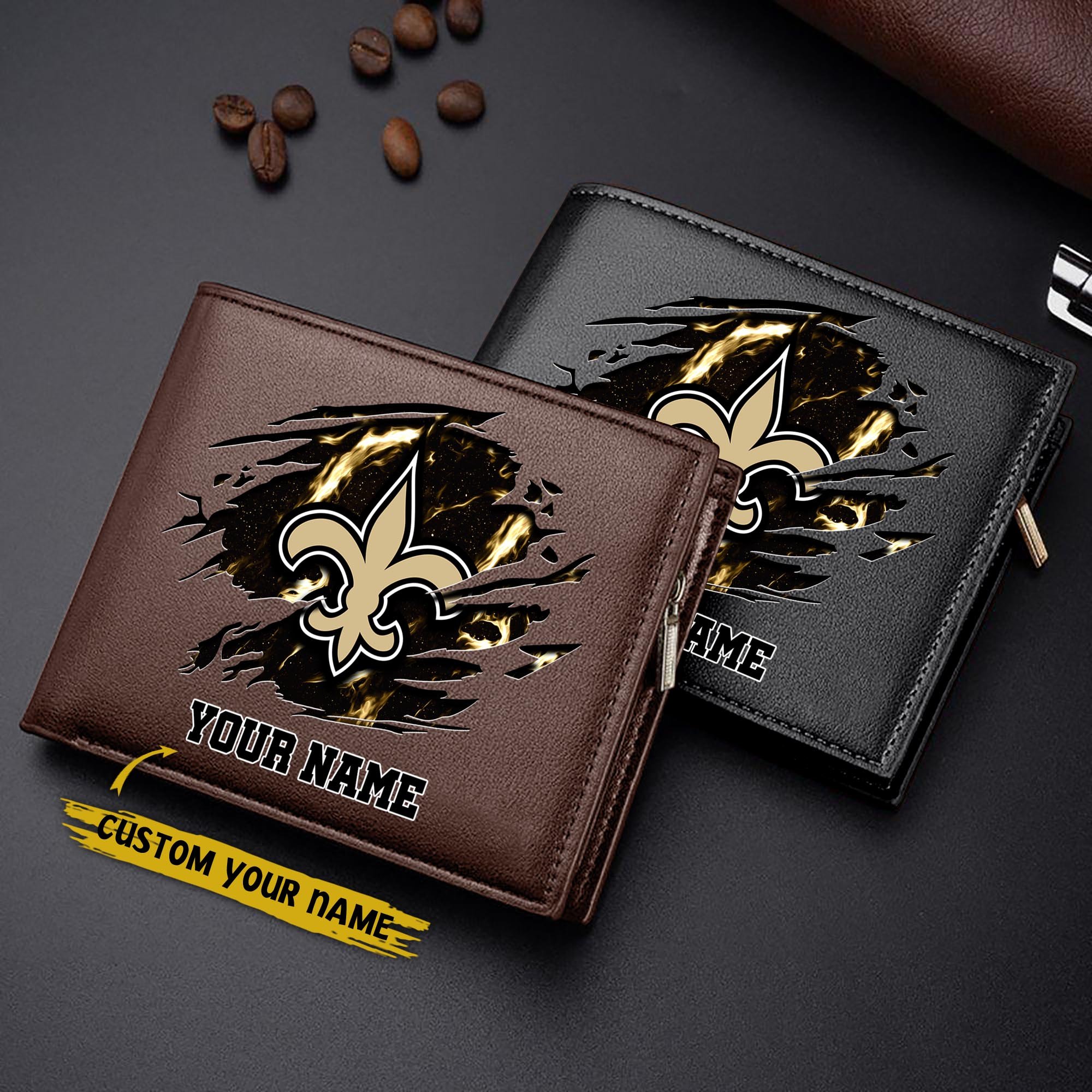 Alternative view of New Orleans Saints Men Wallet Custom Your Name, Football Team Men Wallet For Fans, Gifts For Football Lovers EHIVM-09053387N