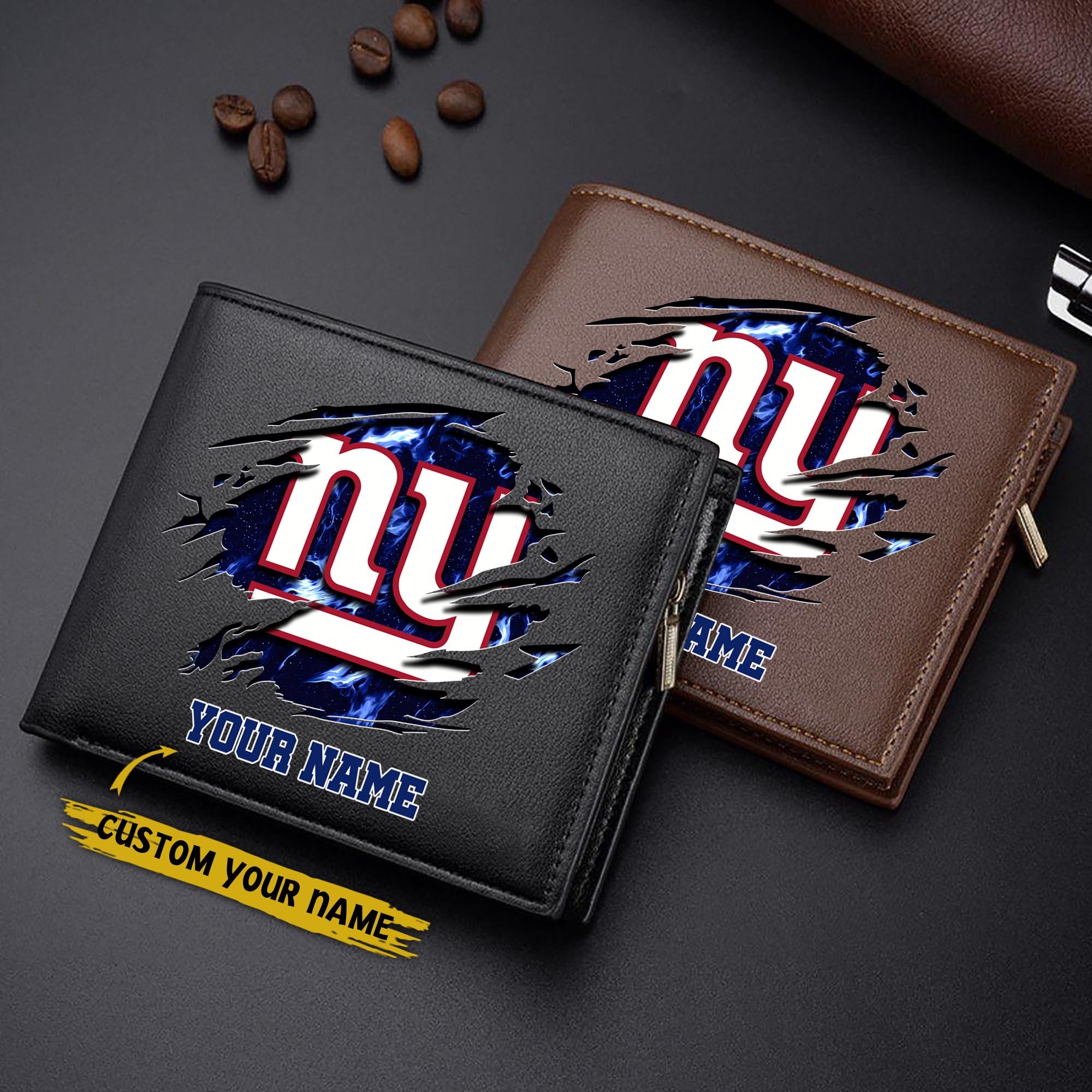 New York Giants Men Wallet Custom Your Name, Football Team Men Wallet For Fans, Gifts For Football Lovers EHIVM-09053387N