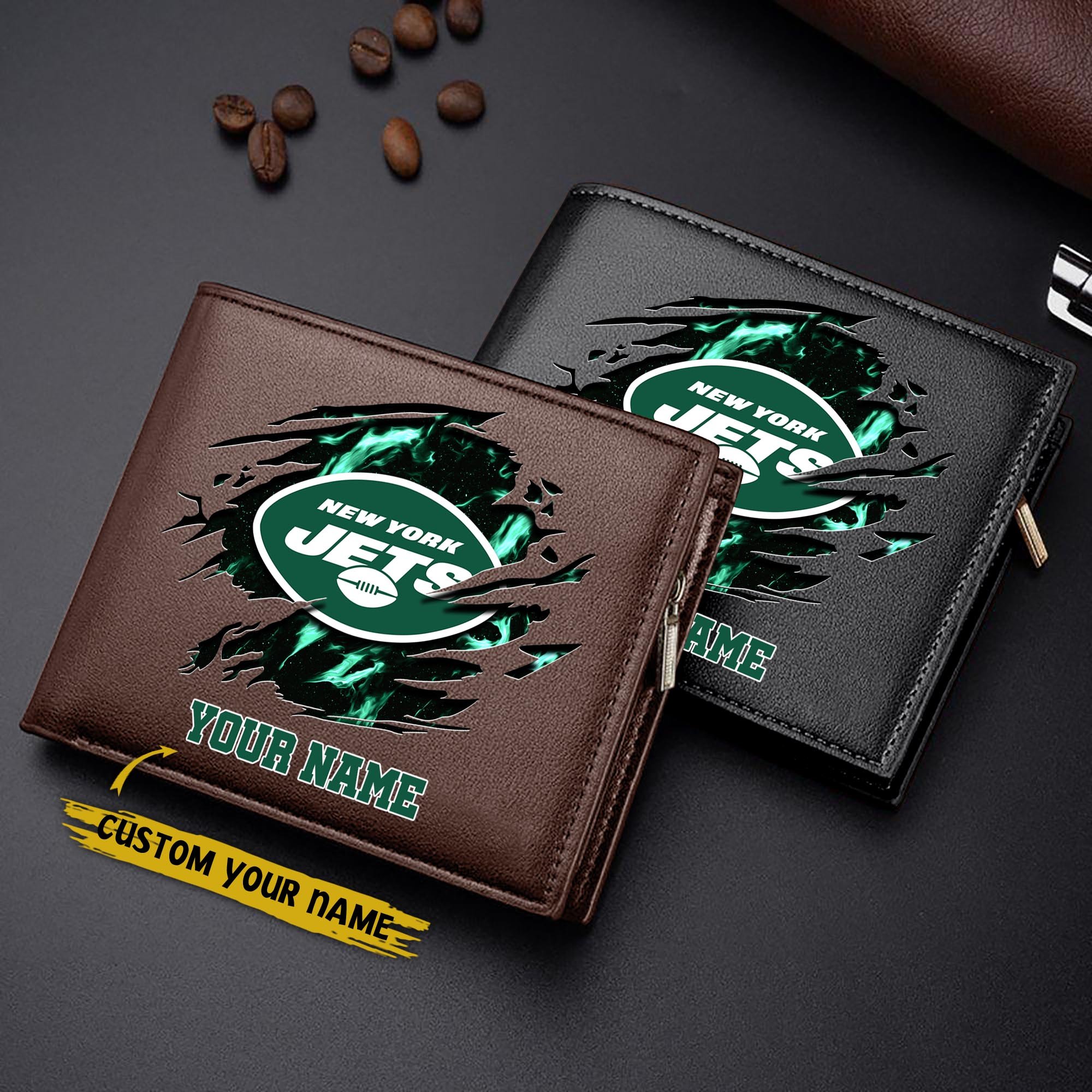 Alternative view of New York Jets Men Wallet Custom Your Name, Football Team Men Wallet For Fans, Gifts For Football Lovers EHIVM-09053387N