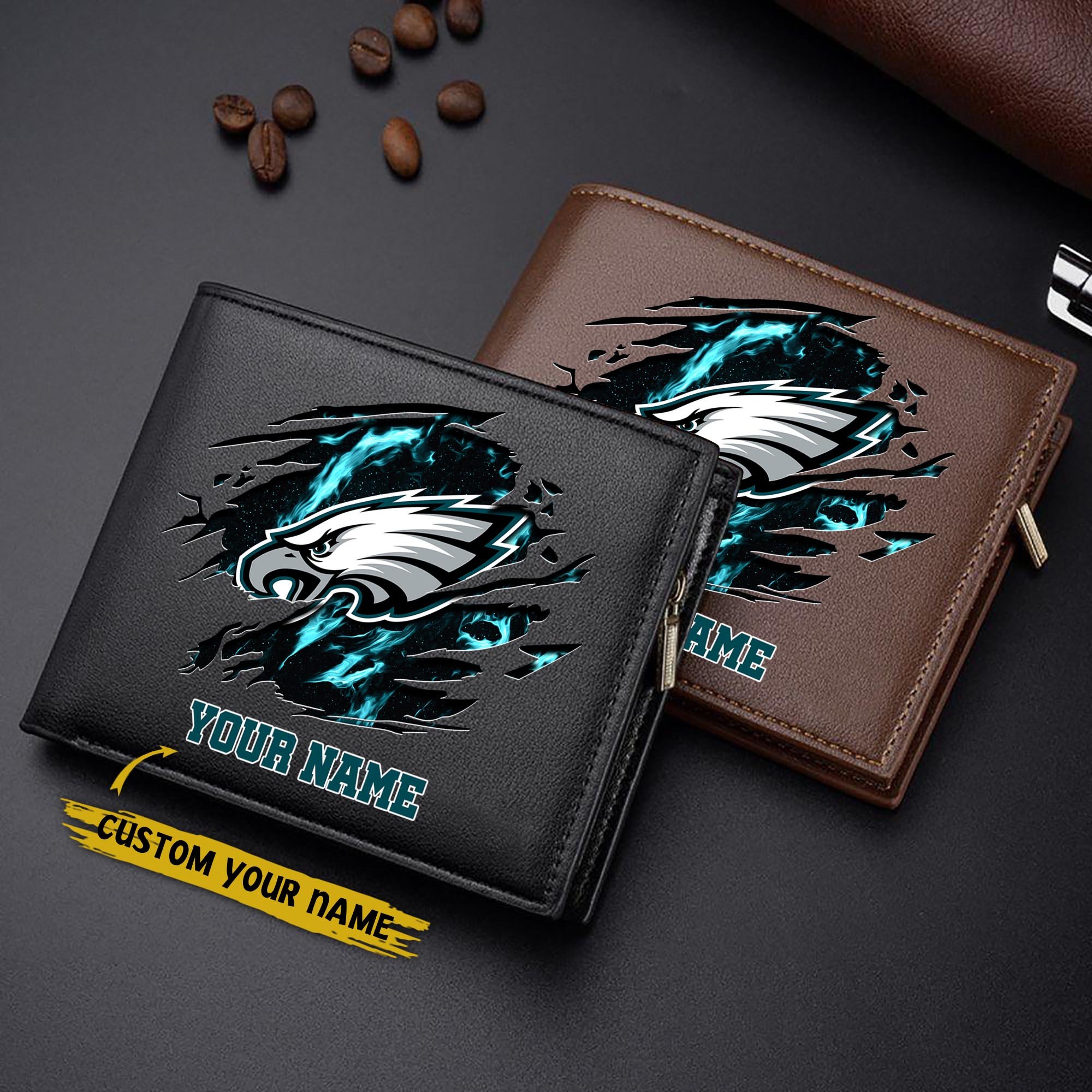Philadelphia Eagles Men Wallet Custom Your Name, Football Team Men Wallet For Fans, Gifts For Football Lovers EHIVM-09053387N
