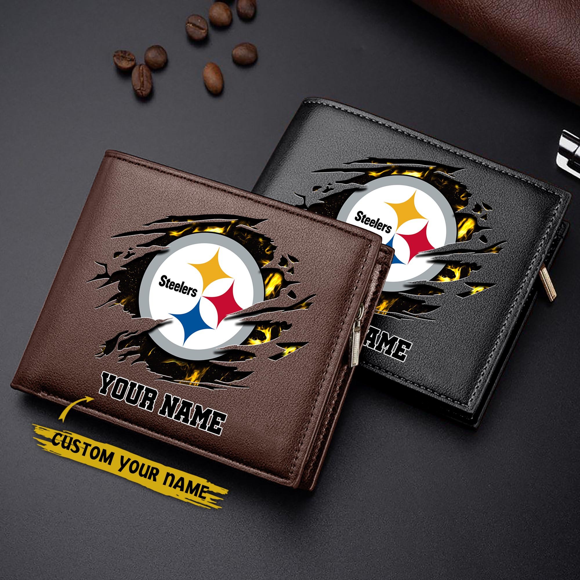 Alternative view of Pittsburgh Steelers Men Wallet Custom Your Name, Football Team Men Wallet For Fans, Gifts For Football Lovers EHIVM-09053387N