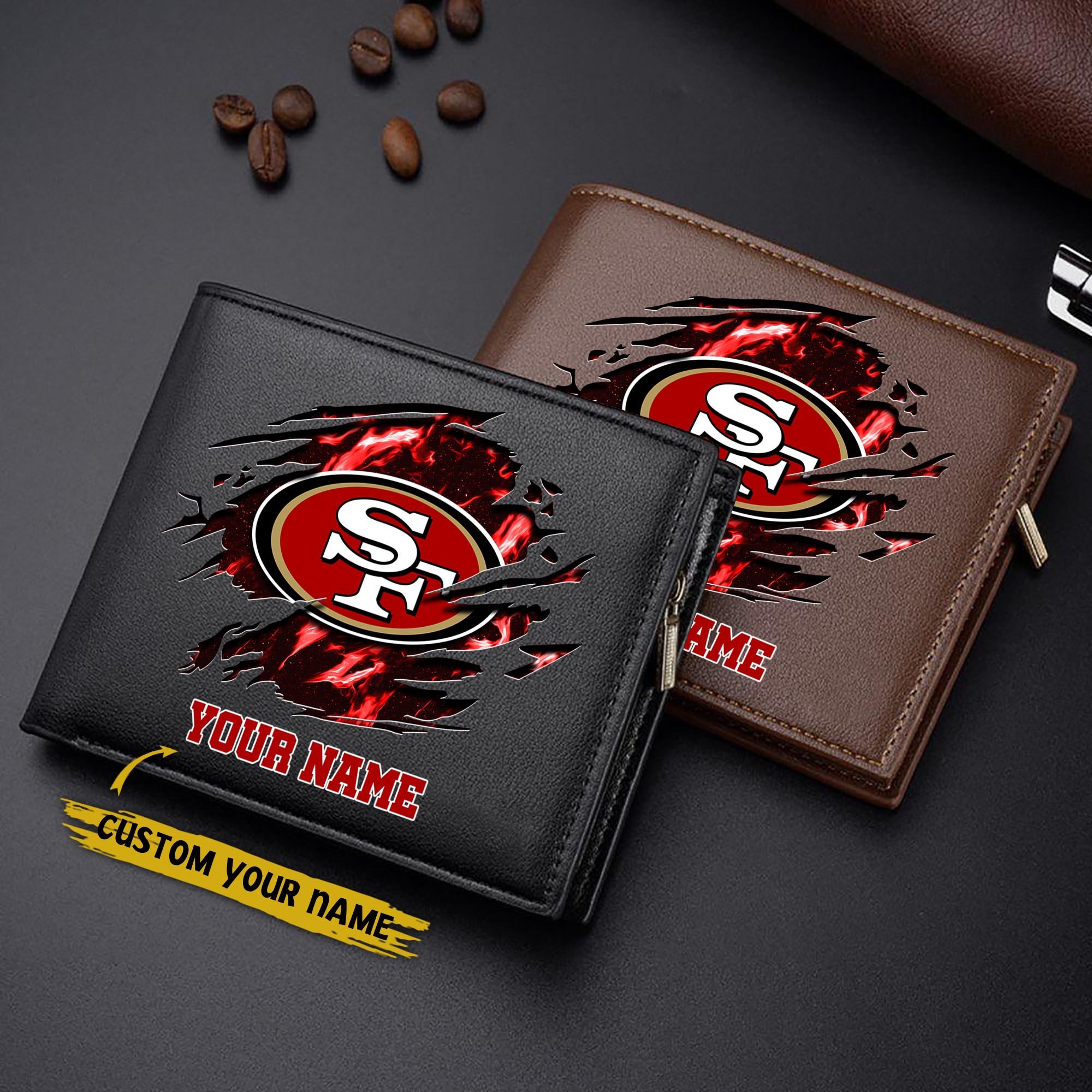 San Francisco 49ers Men Wallet Custom Your Name, Football Team Men Wallet For Fans, Gifts For Football Lovers EHIVM-09053387N
