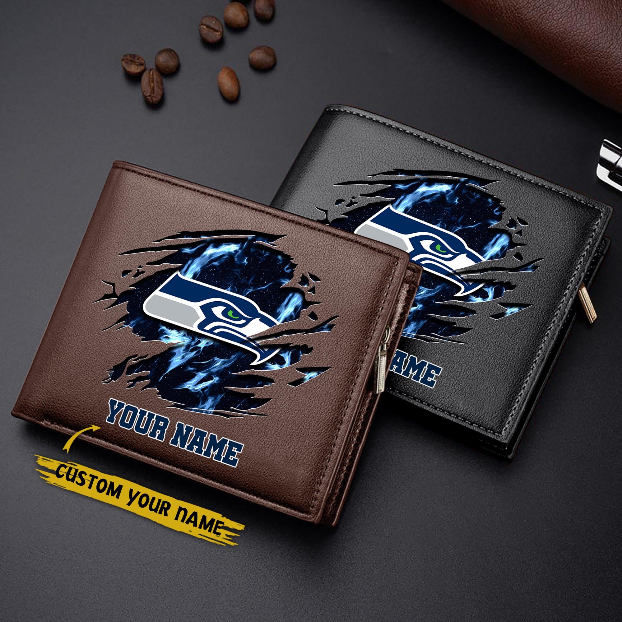 Alternative view of Seattle Seahawks Men Wallet Custom Your Name, Football Team Men Wallet For Fans, Gifts For Football Lovers EHIVM-09053387N