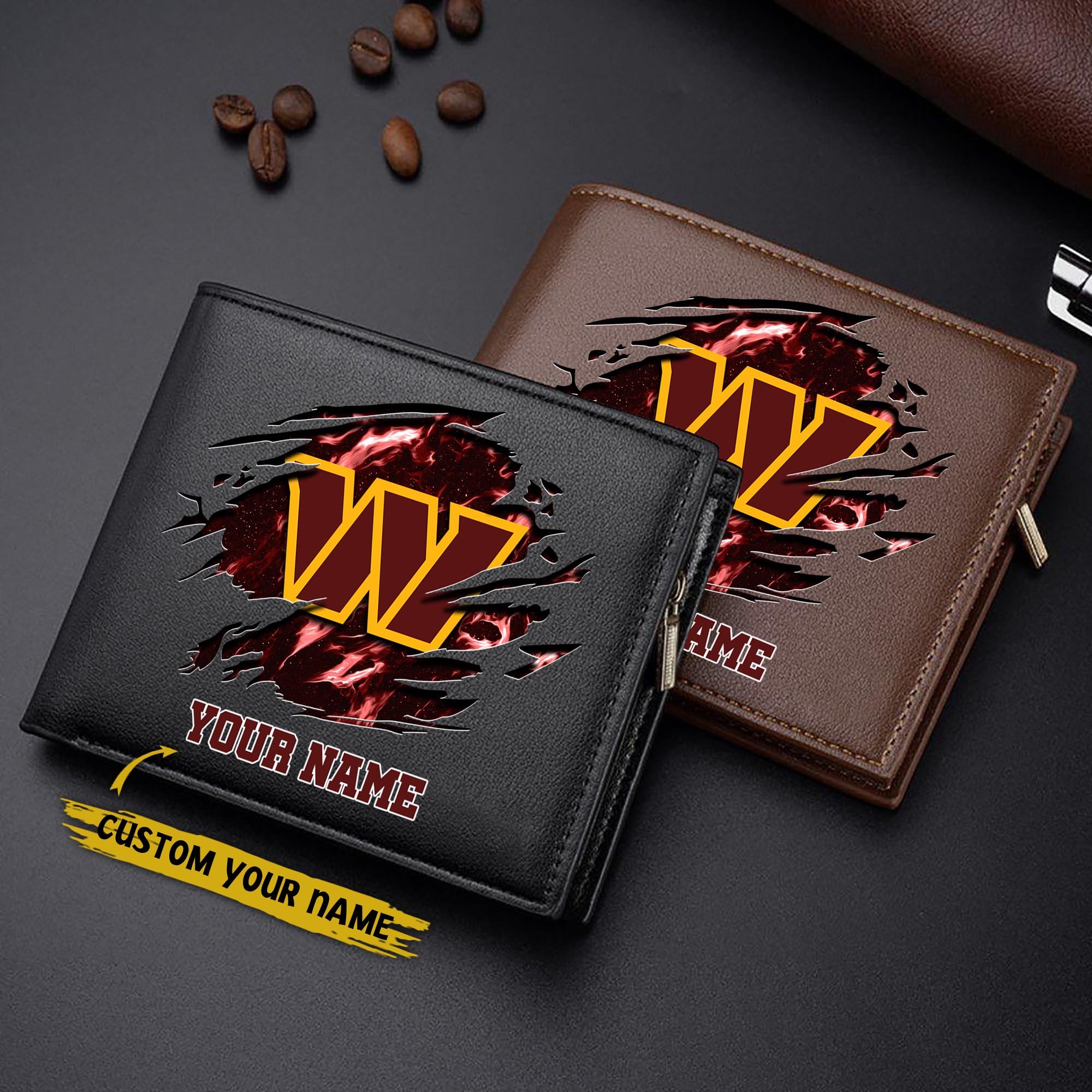 Washington Commanders Men Wallet Custom Your Name, Football Team Men Wallet For Fans, Gifts For Football Lovers EHIVM-09053387N