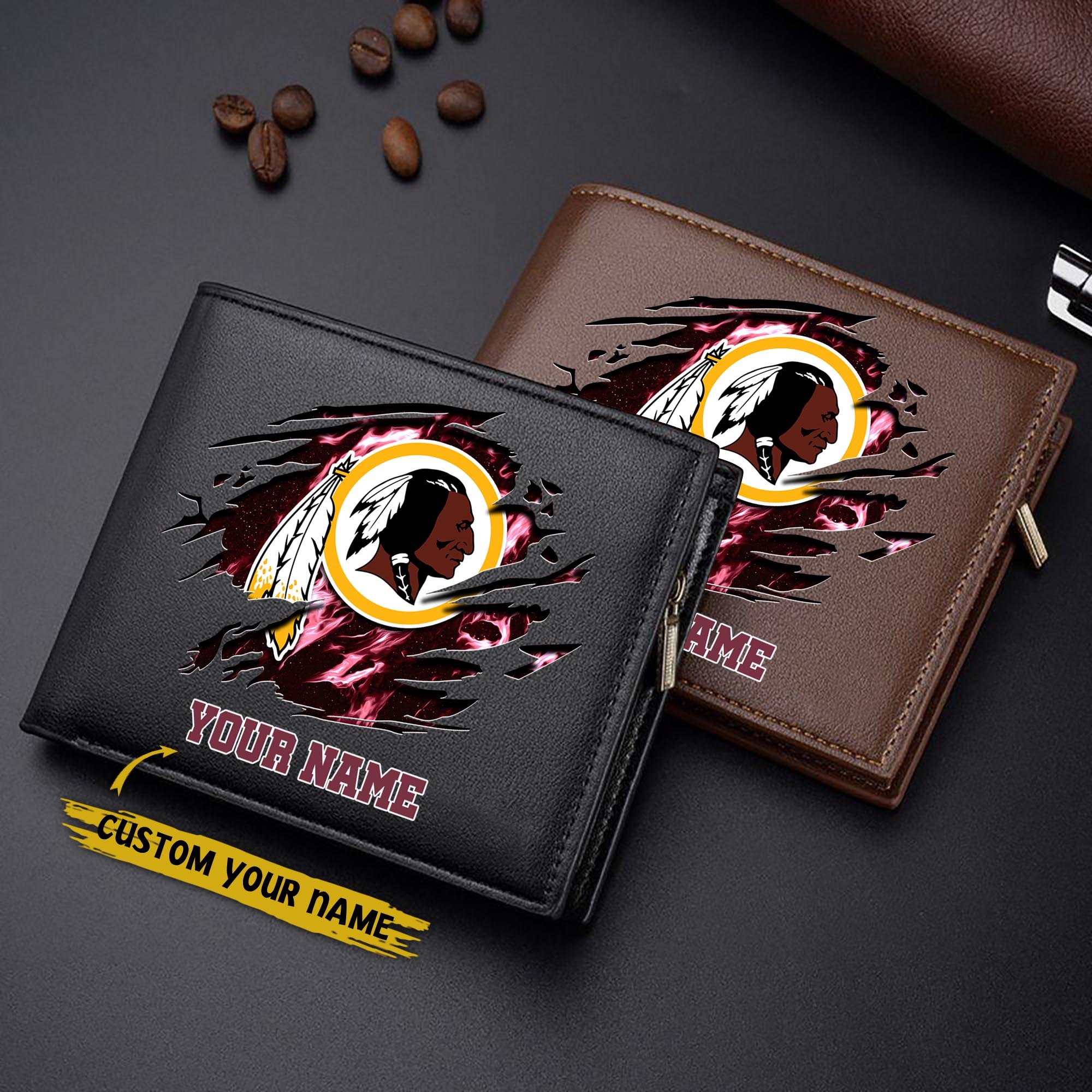 Washington Redskins Men Wallet Custom Your Name, Football Team Men Wallet For Fans, Gifts For Football Lovers EHIVM-09053387N