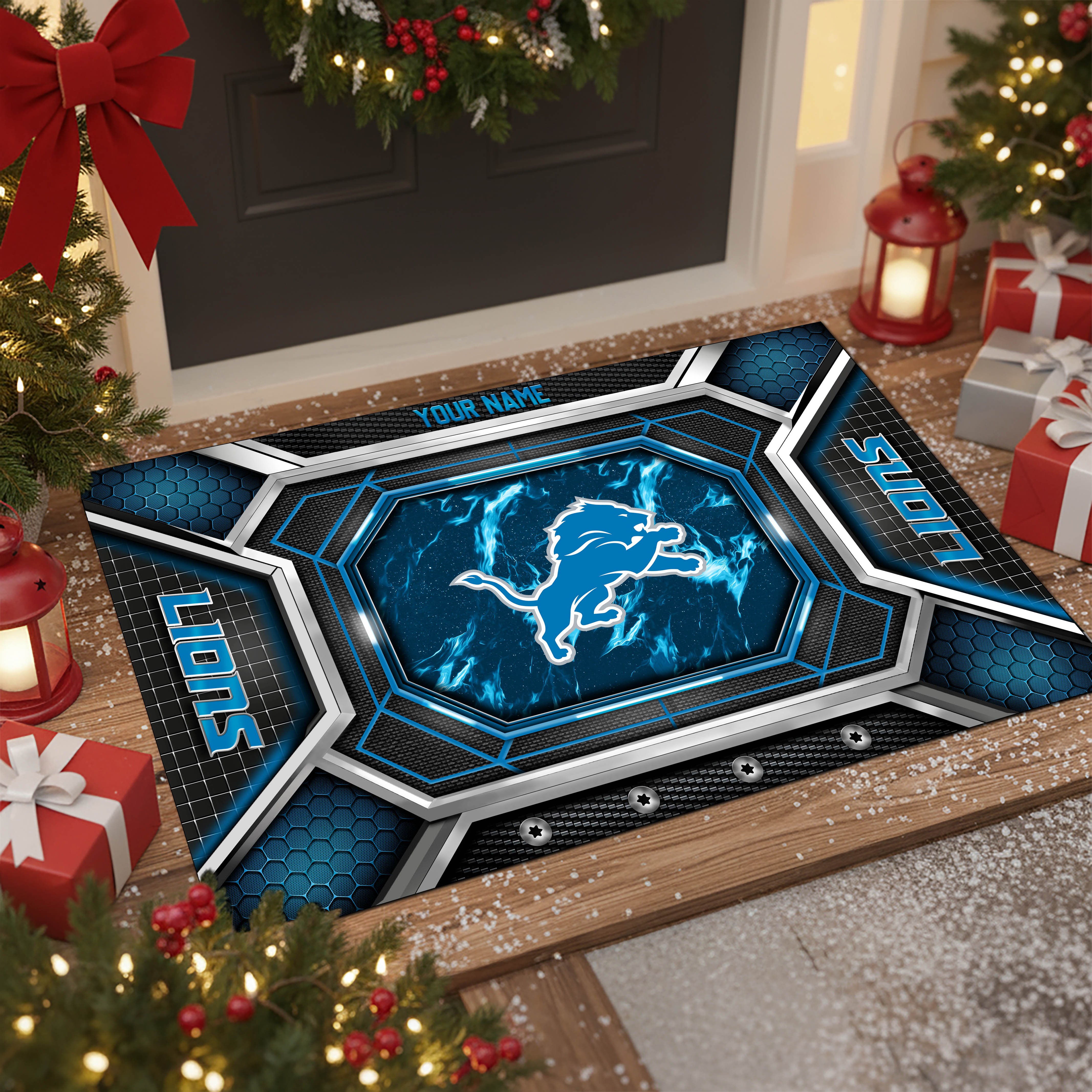 Detroit Lions Doormat Custom Your Name, Sport Doormat, Sport Gifts EHIVM-08223245N
