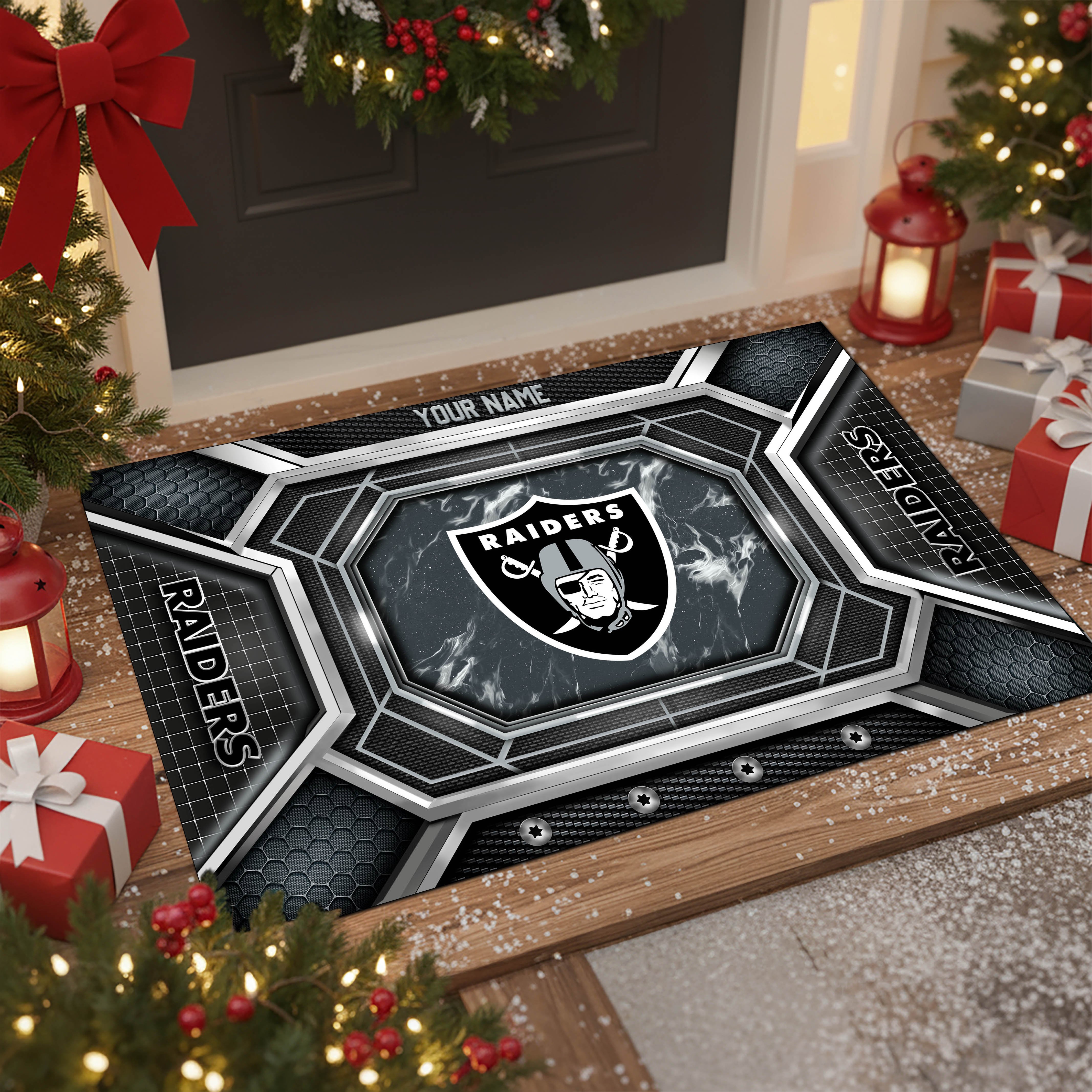 Las Vegas Raiders Doormat Custom Your Name, Sport Doormat, Sport Gifts EHIVM-08223245N