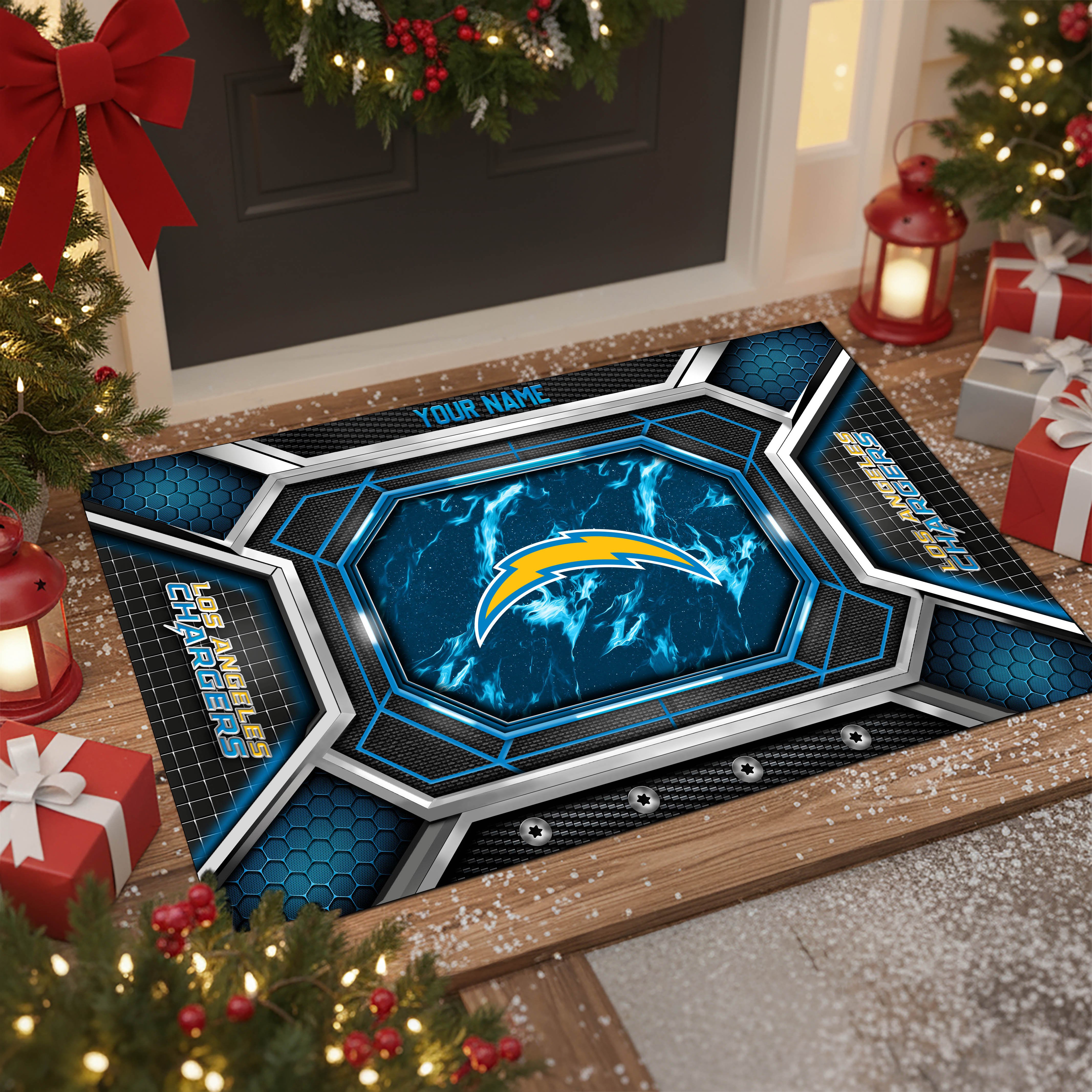 Los Angeles Chargers Doormat Custom Your Name, Sport Doormat, Sport Gifts EHIVM-08223245N