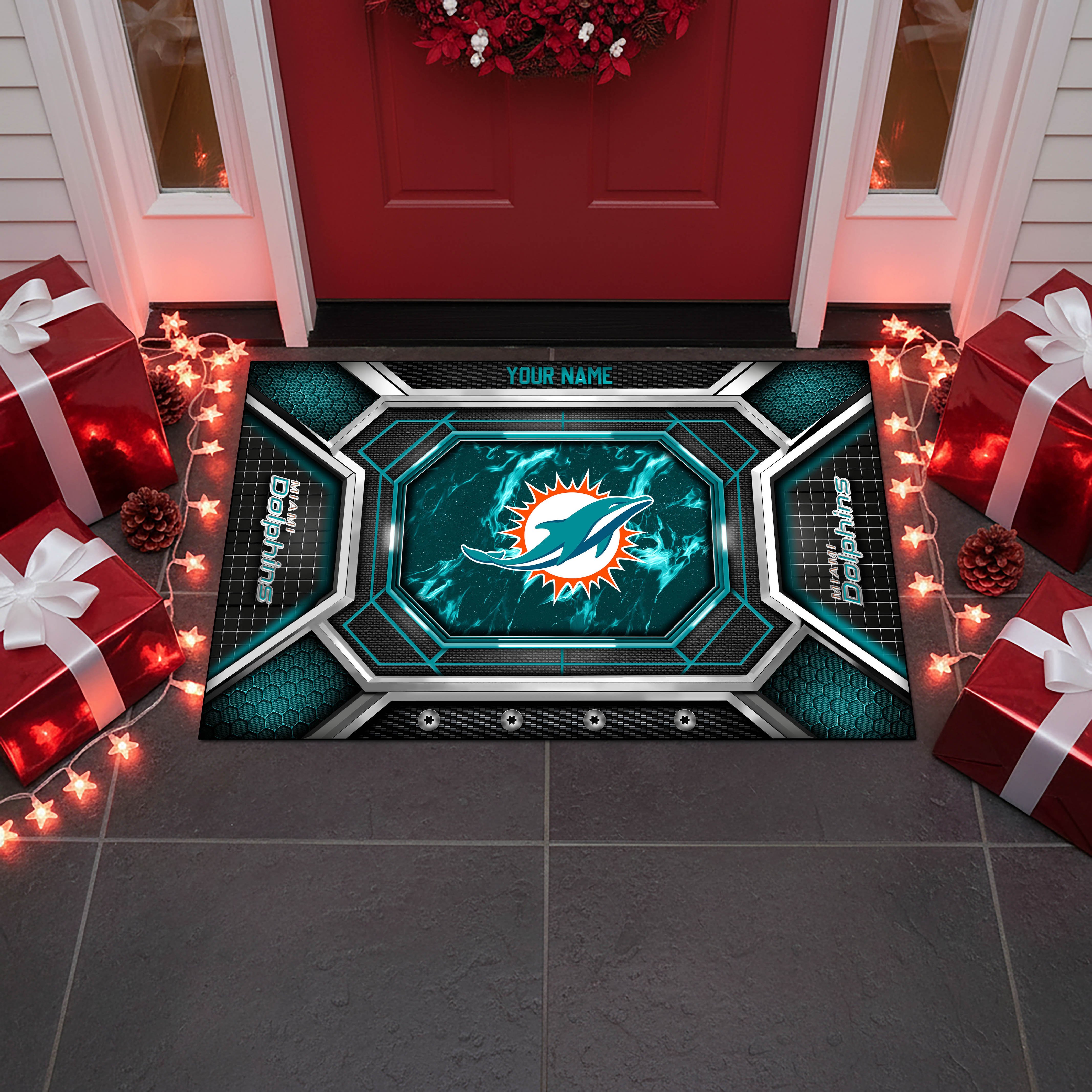 Alternative view of Miami Dolphins Doormat Custom Your Name, Sport Doormat, Sport Gifts EHIVM-08223245N